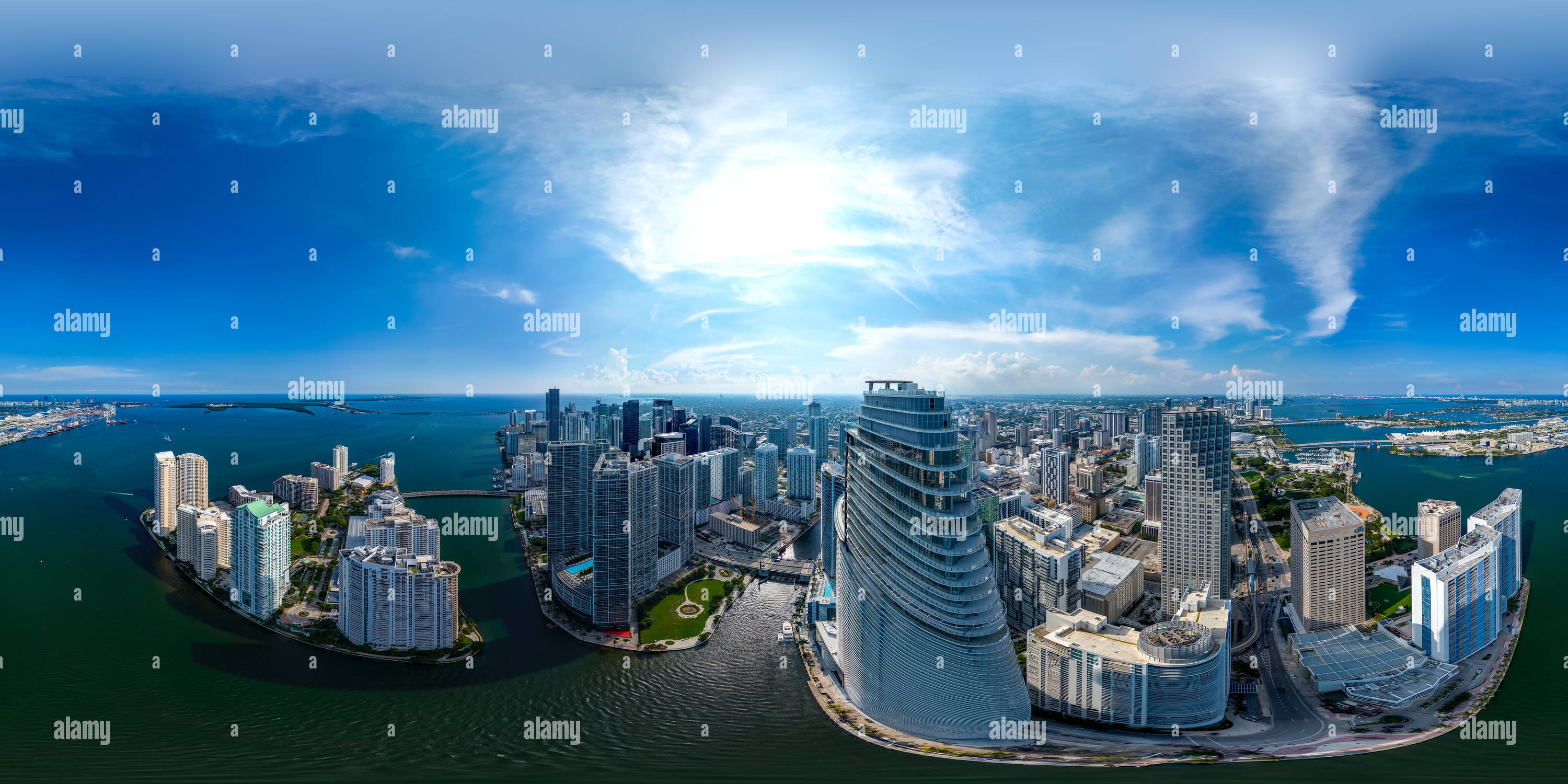 360° view of The Evolving Icons of Miami Skyline - Alamy