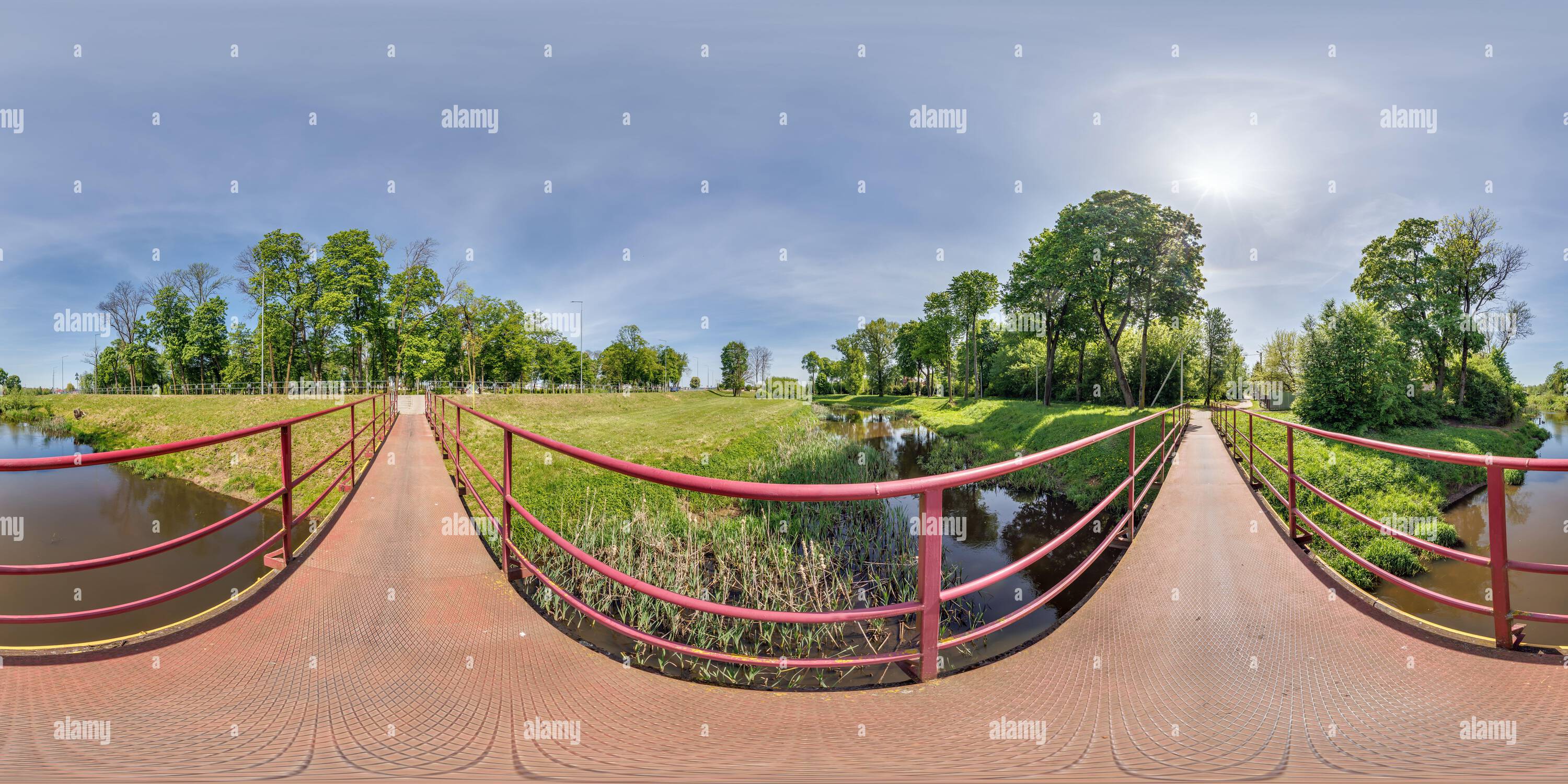 360° view of full seamless spherical 360 hdri panorama on iron steel ...