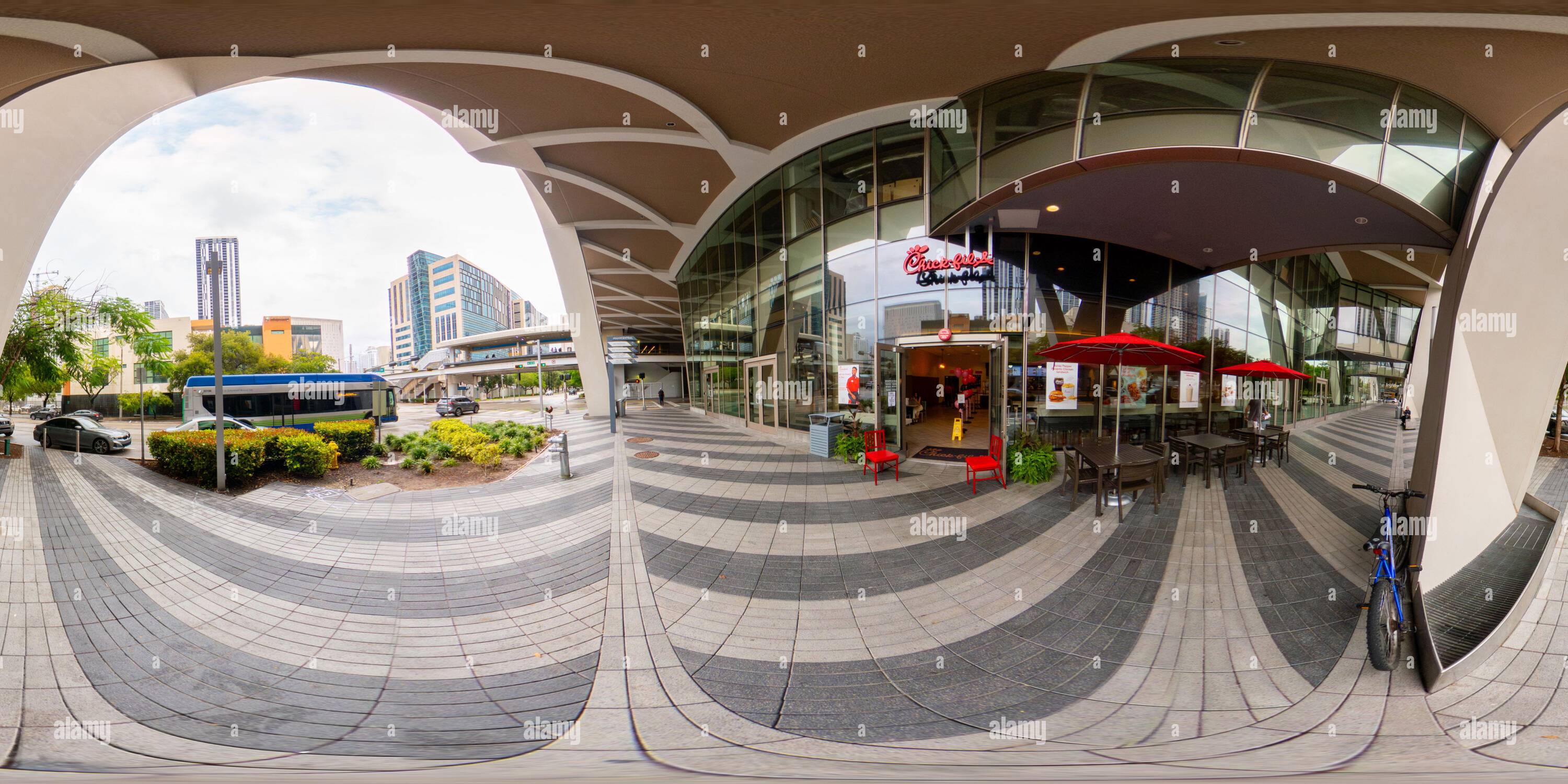 360° view of Miami, FL, USA - October 6, 2023: 360 equirectangular ...