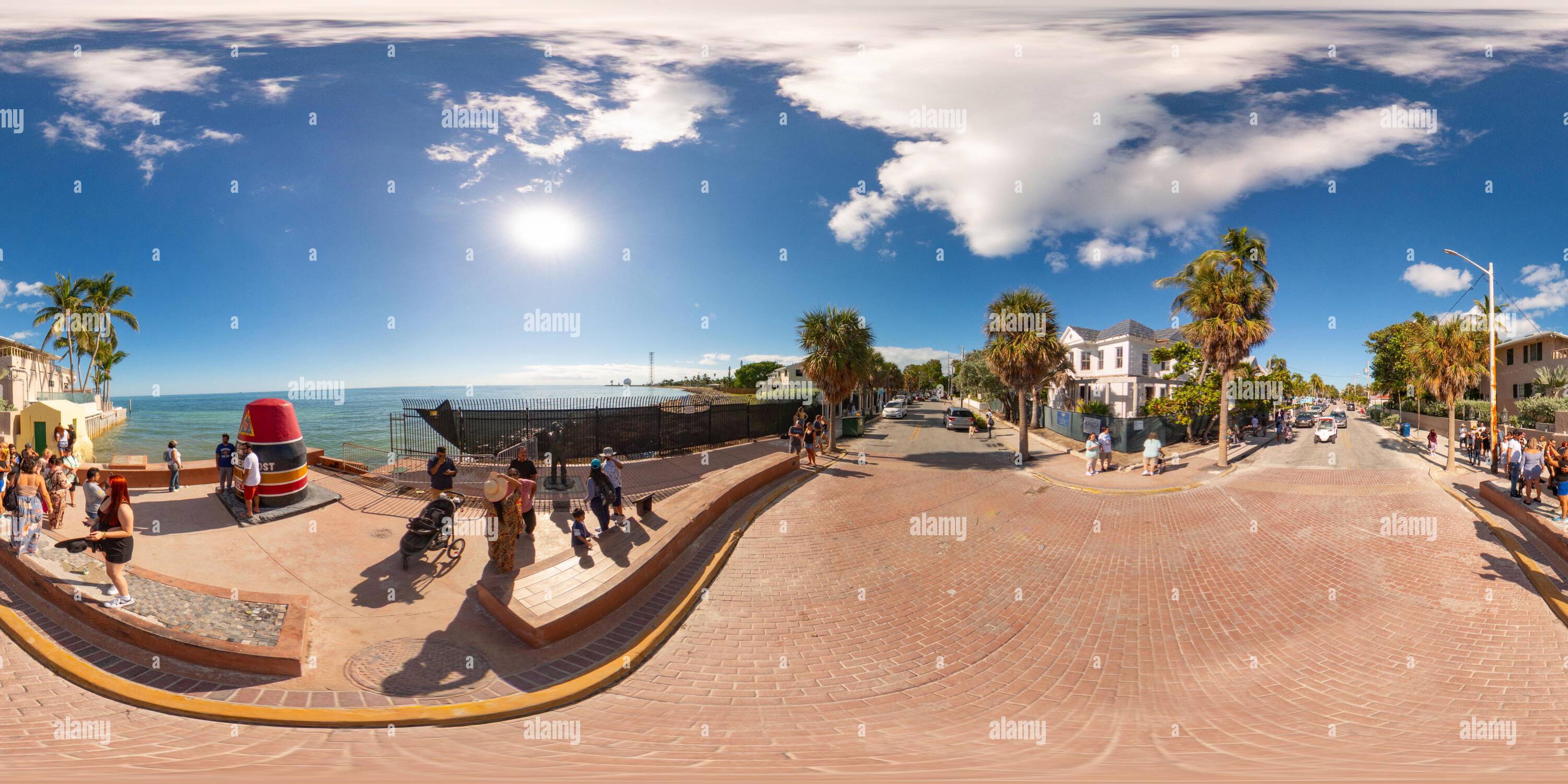 360° view of Key West, FL, USA October 21, 2023 Southernmost Point