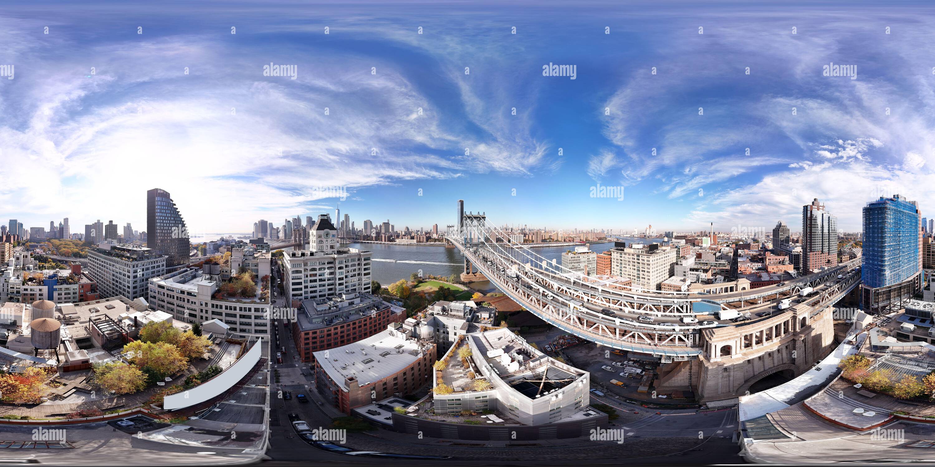 360° view of Aerial 360 panorama equirectangular photo of Brooklyn New