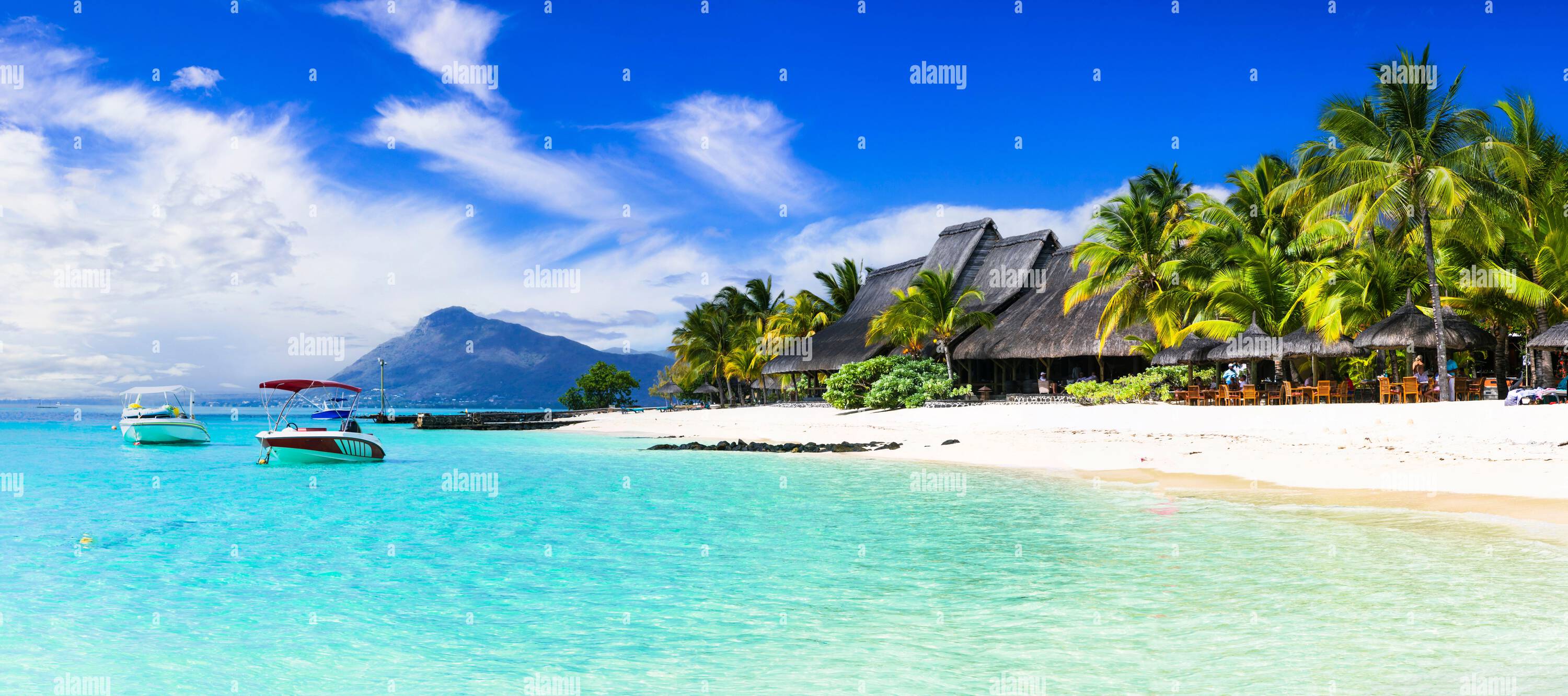 360 View Of Tropical Scenery Beautiful Beaches Of Mauritius Island 