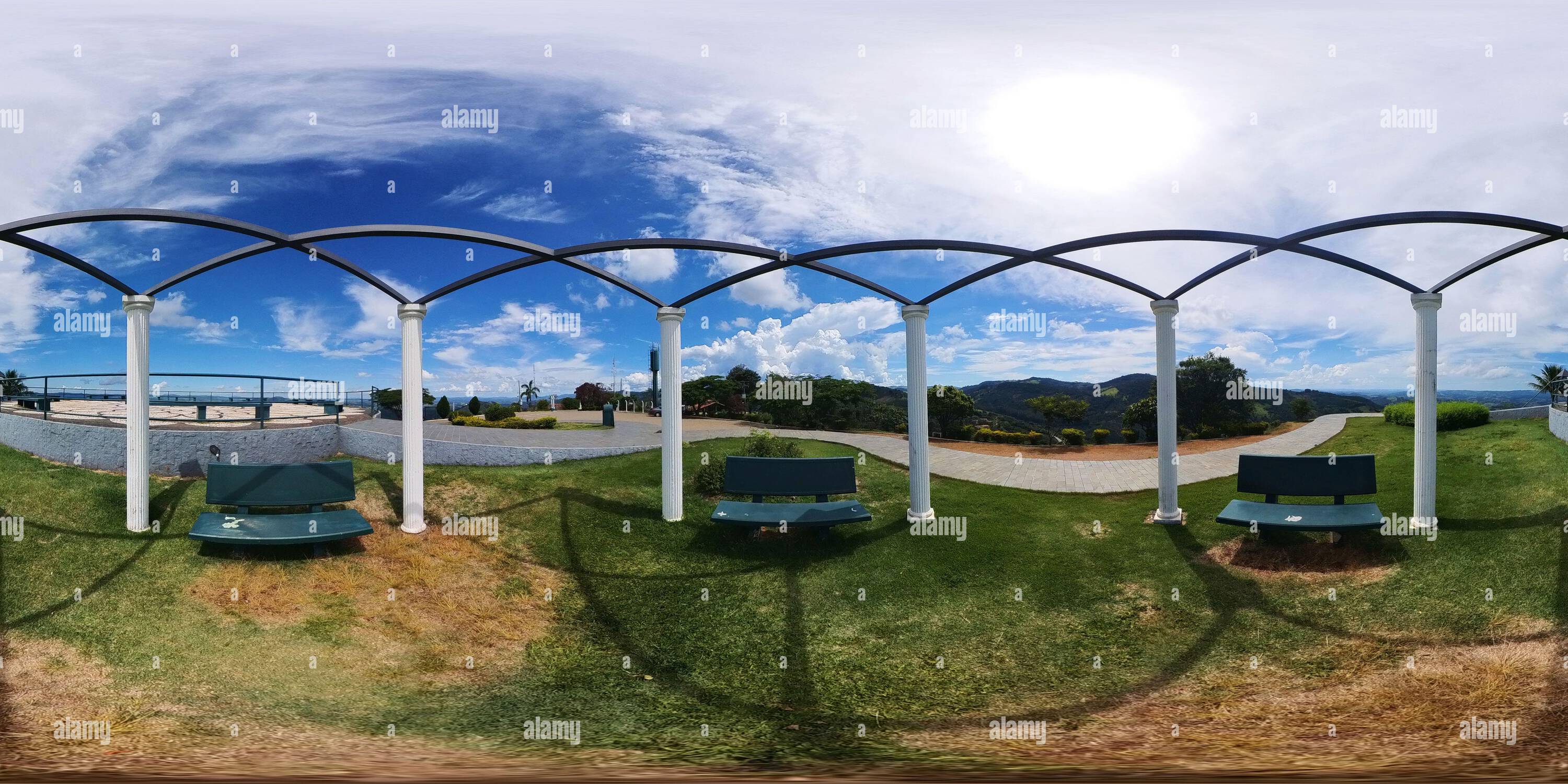 360 degree panoramic view of Caconde, SP, Brazil, December 06, 2023, Viewpoint with views of the mountains and Rio Pardo