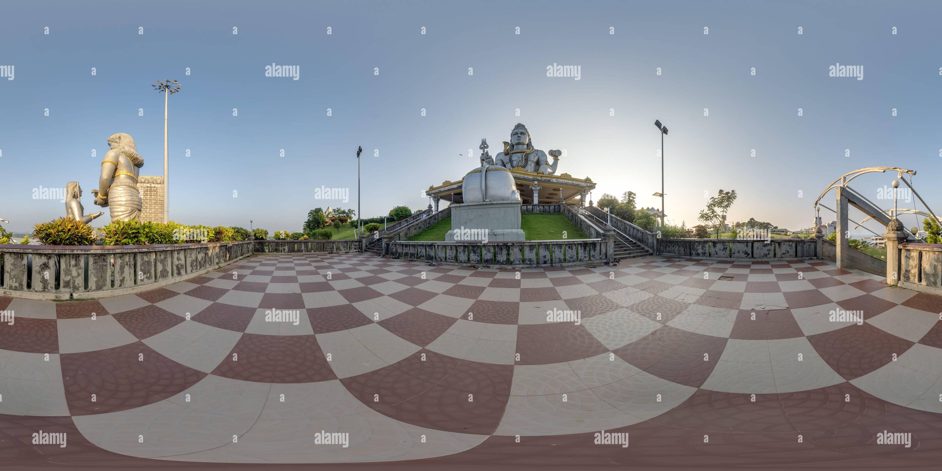 Projection Statue 360° view of full 360 hdri panorama near tallest hindu shiva statue in ...