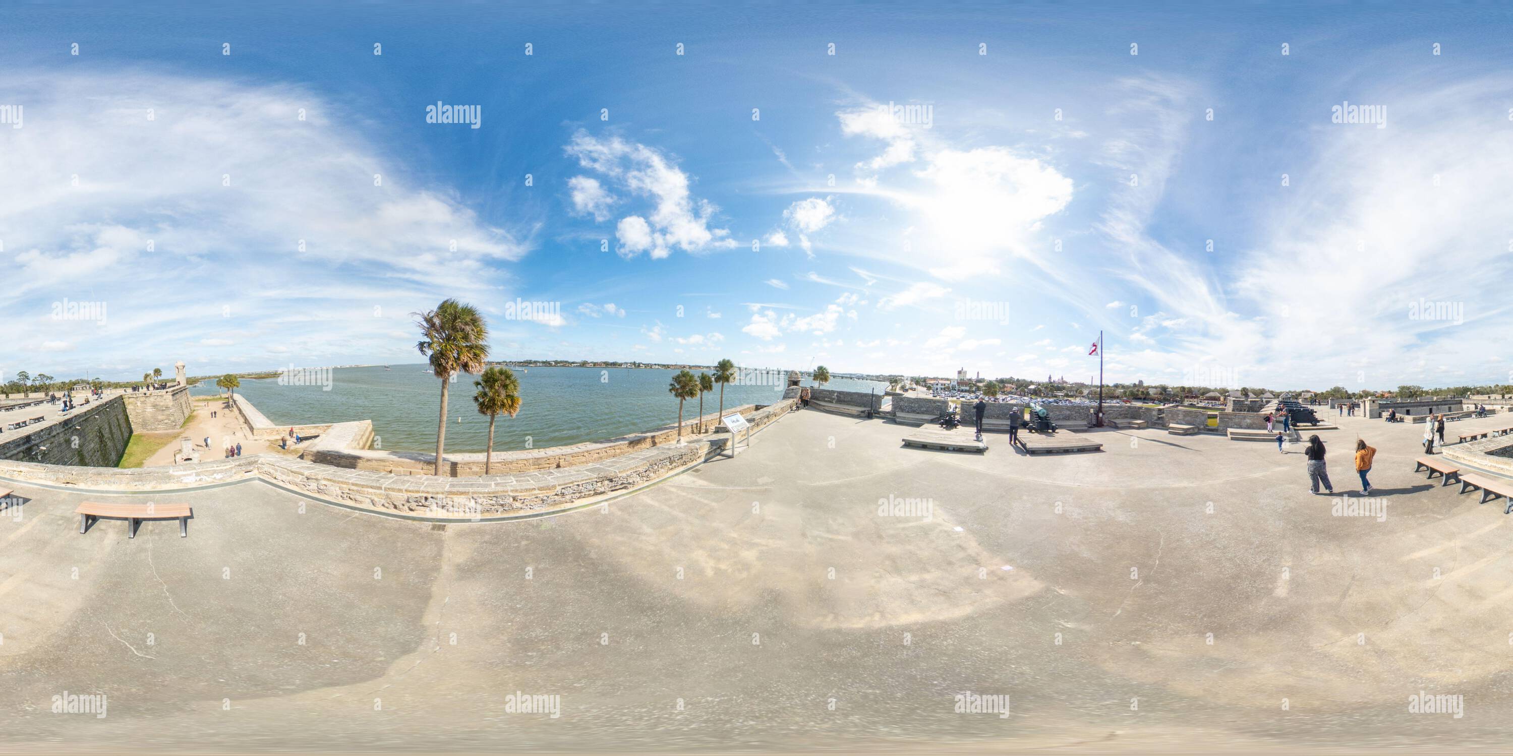 360 View Of St Augustine FL USA January 20 2024 360   St Augustine Fl Usa January 20 2024 360 Equirectangular Panorama St Augustine Florida Castillo De San Marcos Tourists Visiting 2WE5H72 