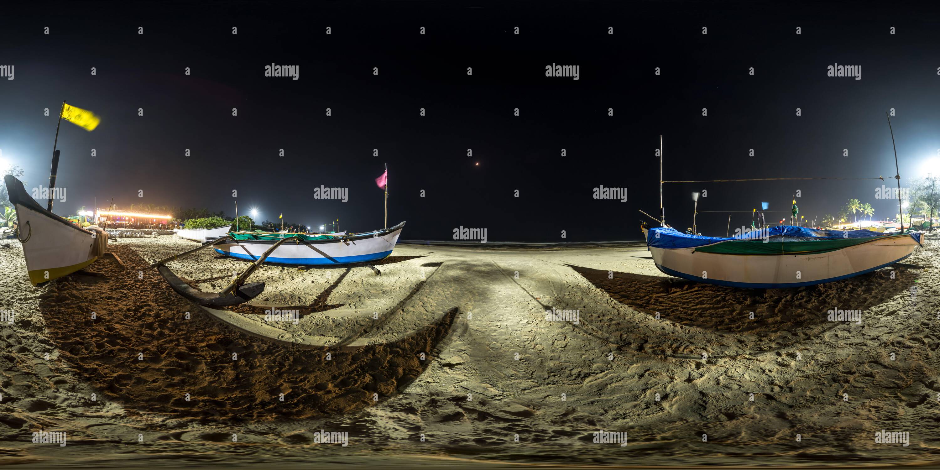 360° view of seamless spherical hdr 360 night panorama near fishing ...