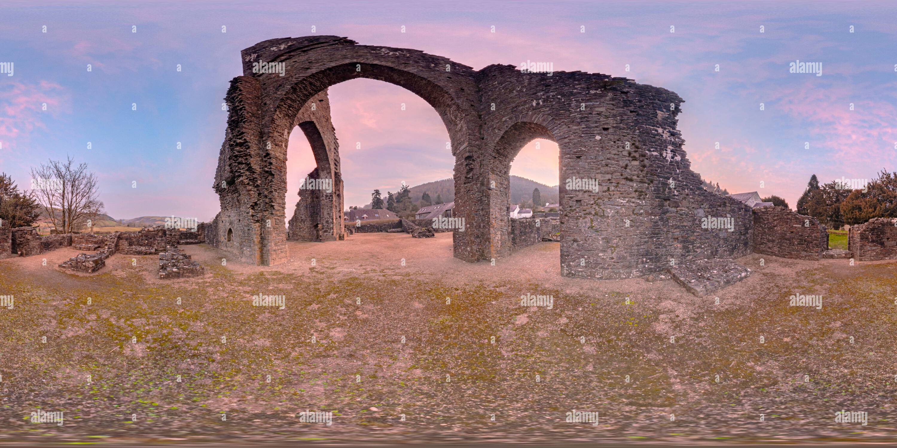 360 degree panoramic view of 360˚ panorama at Tally Abbey Llandeilo SA19 7YY