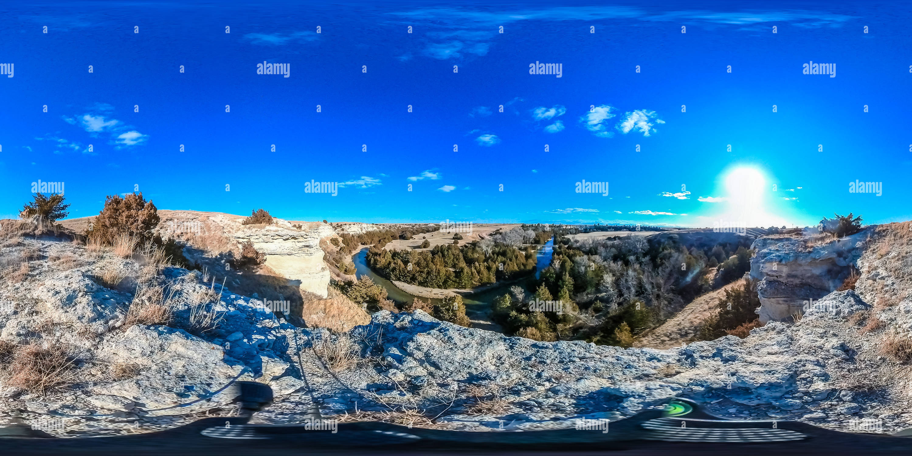 360° view of North Cliffs 2, Niobrara River, Lyons Bridge, Gordon ...