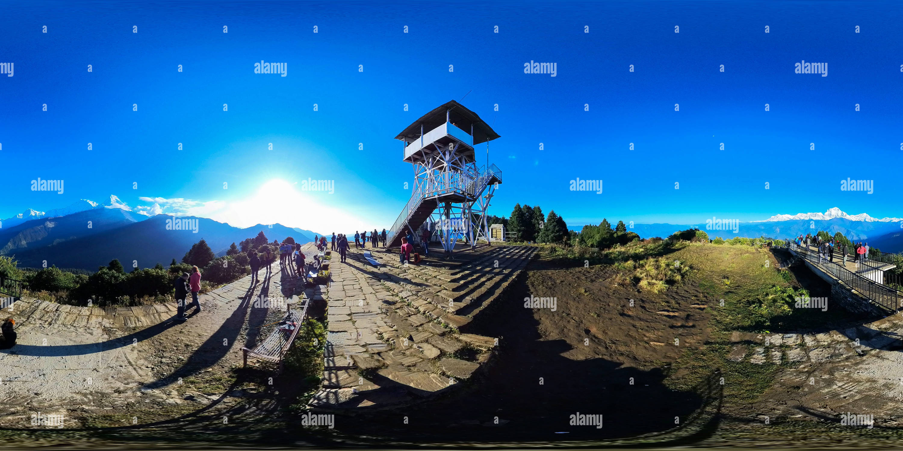 360 degree panoramic view of View Point of Poon Hill, Myagdi, Nepal