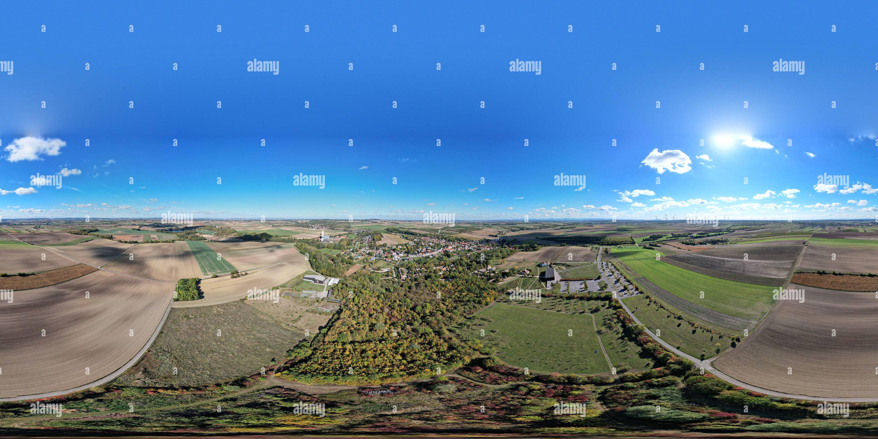360 degree panoramic view of 360 Grad Weinviertler Museumsdorf Niedersulz Freilichtmuseum in Niederösterreich