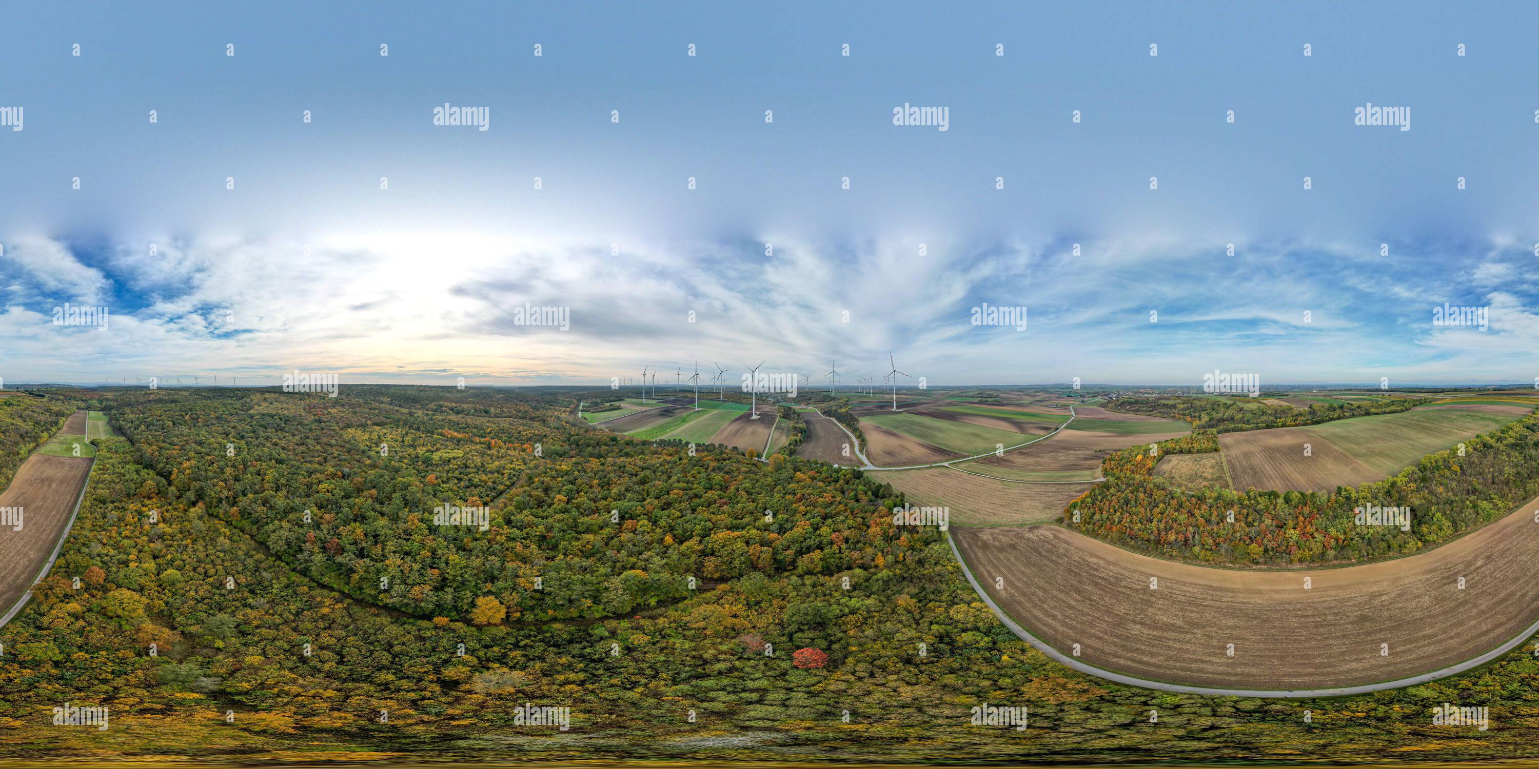 360 degree panoramic view of 360 Grad Luftaufnahme Sieben Rusten Altar Matzner Wald