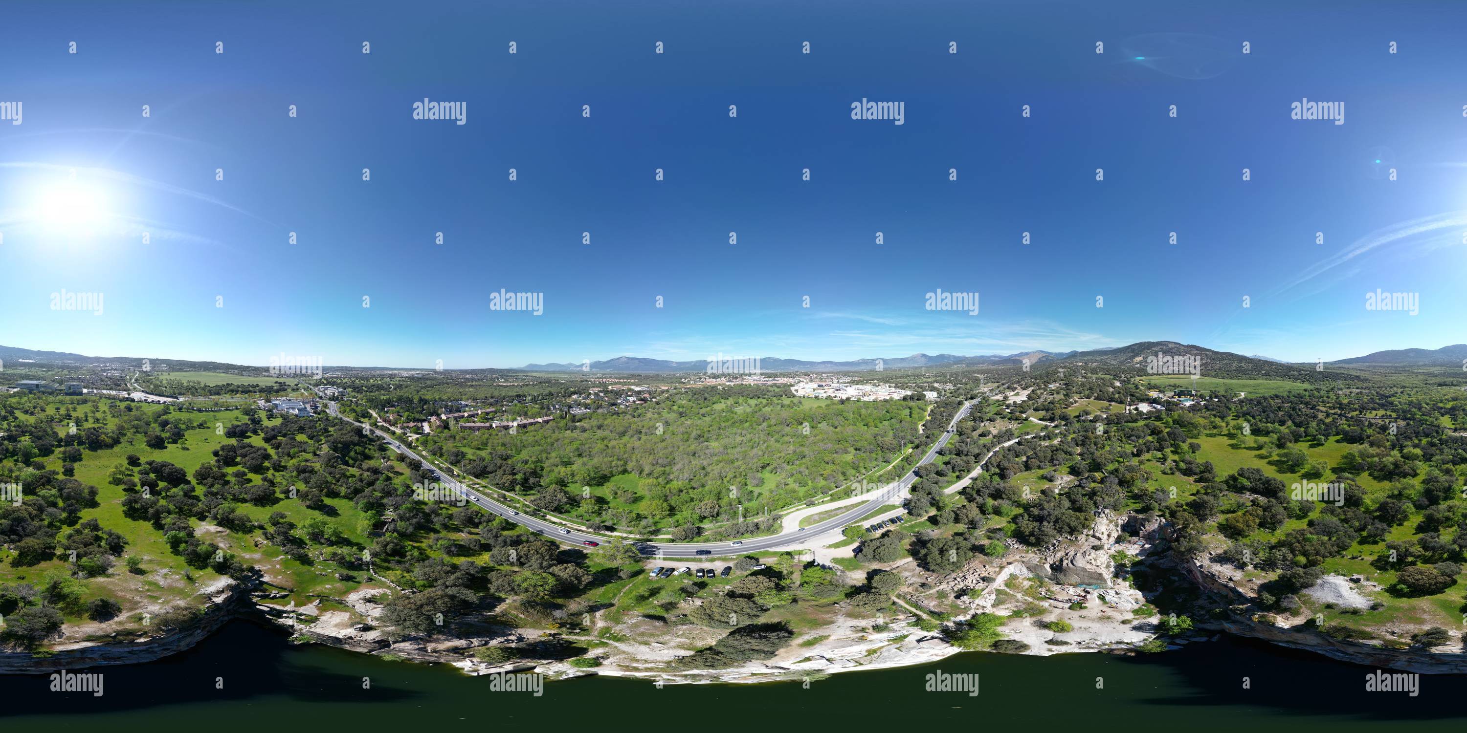 360 degree panoramic view of Alpedrete Quarry 360 panoramic high view