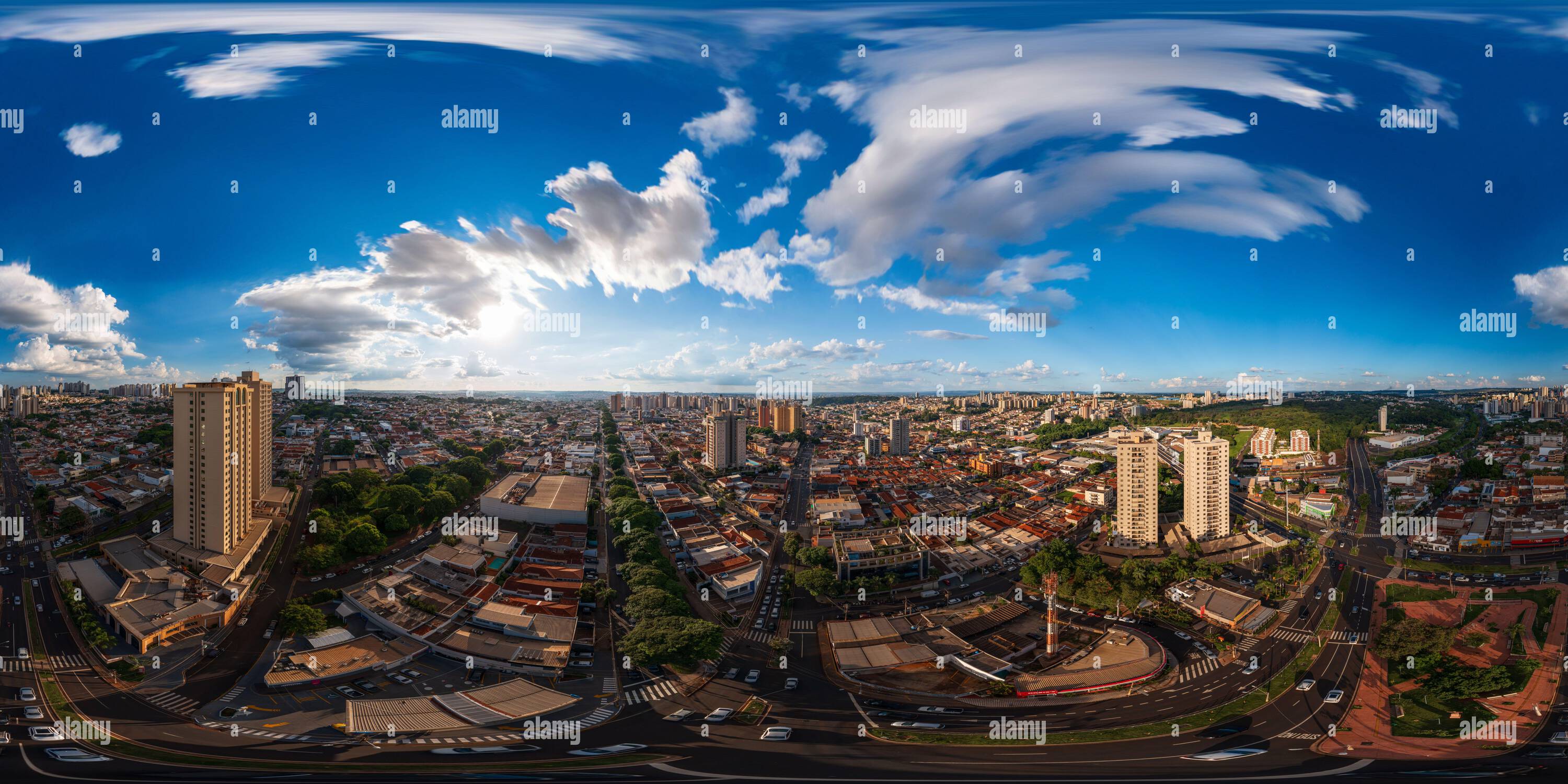 360 degree panoramic view of Aerial view from the intersection of Avenidas 9 de Julho and Portugal in Ribeirao Preto