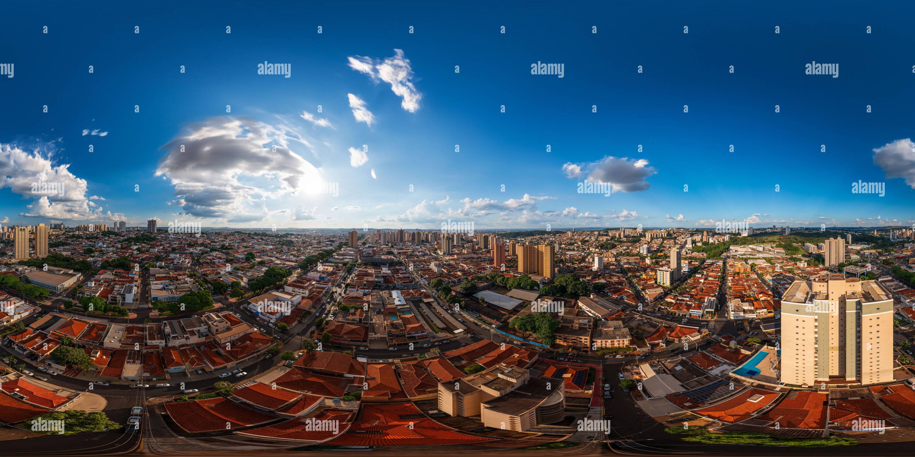 360 degree panoramic view of Aerial view of the Ribeirao Preto from Vila Seixas