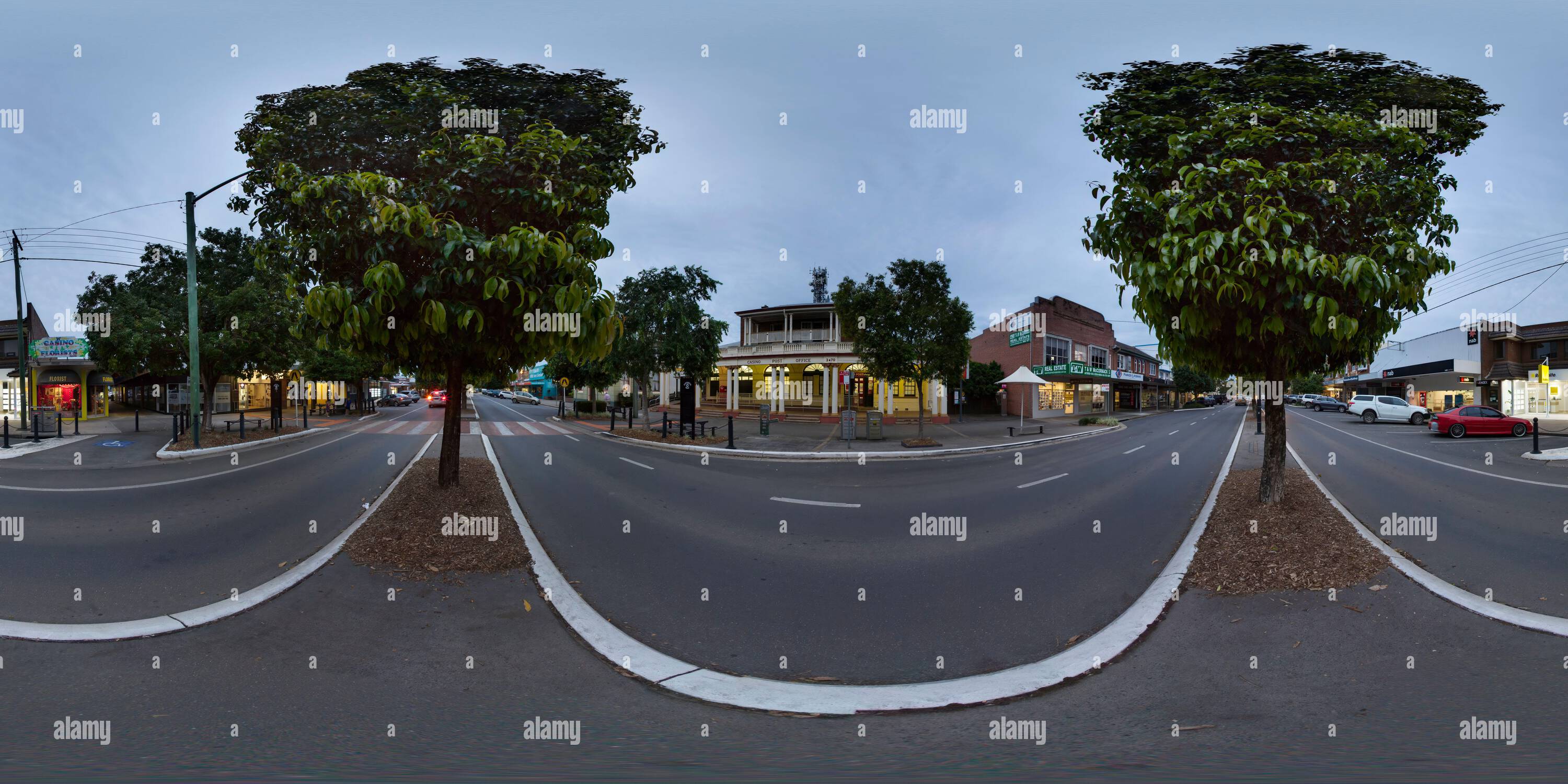 360 degree panoramic view of 360° panorama of Post Office on Barker Street Casino Northern Rivers Region New South Wales Australia