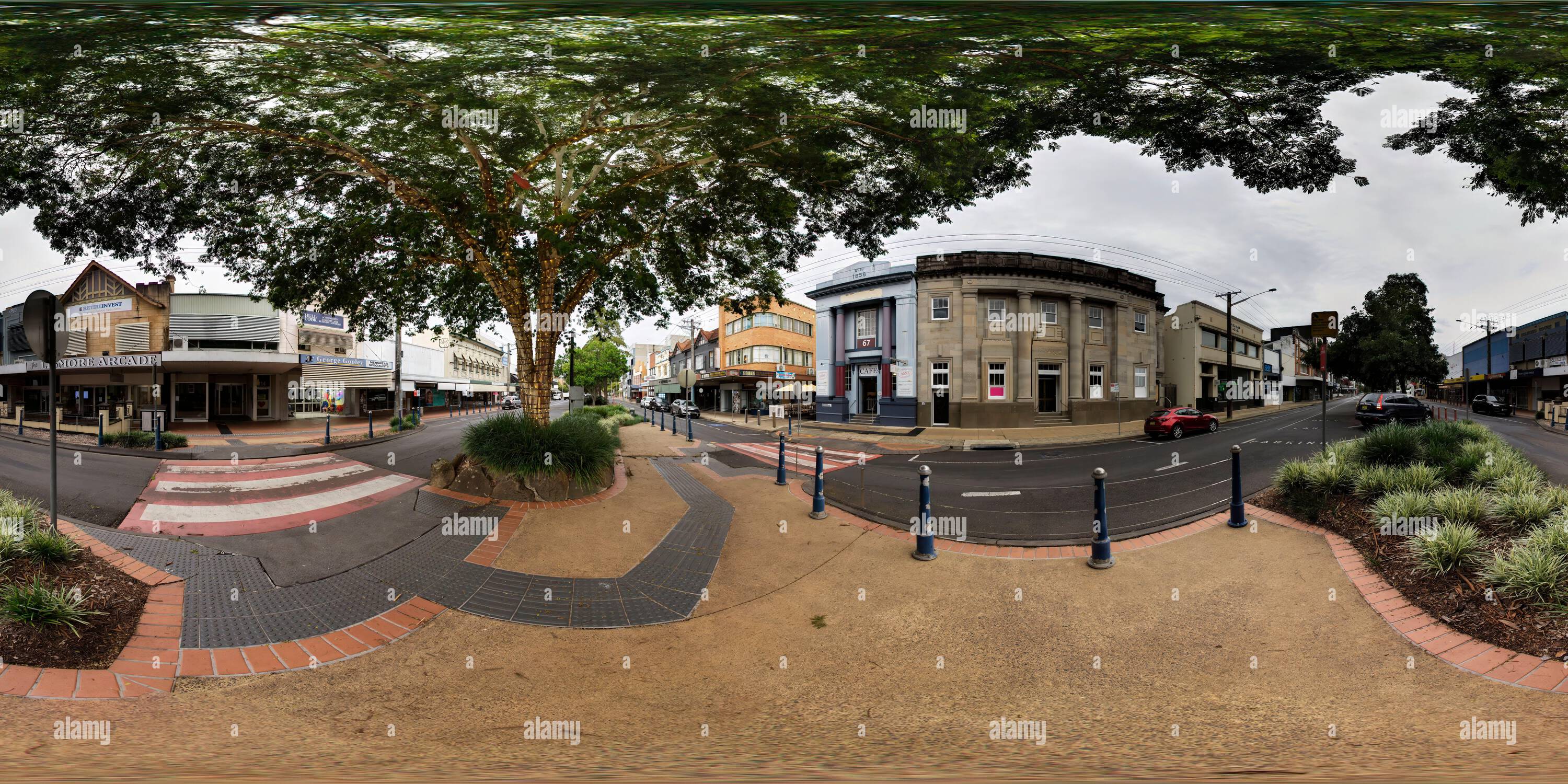 360° view of 360° panorama of the Bank Cafe & Expresso and the former ...