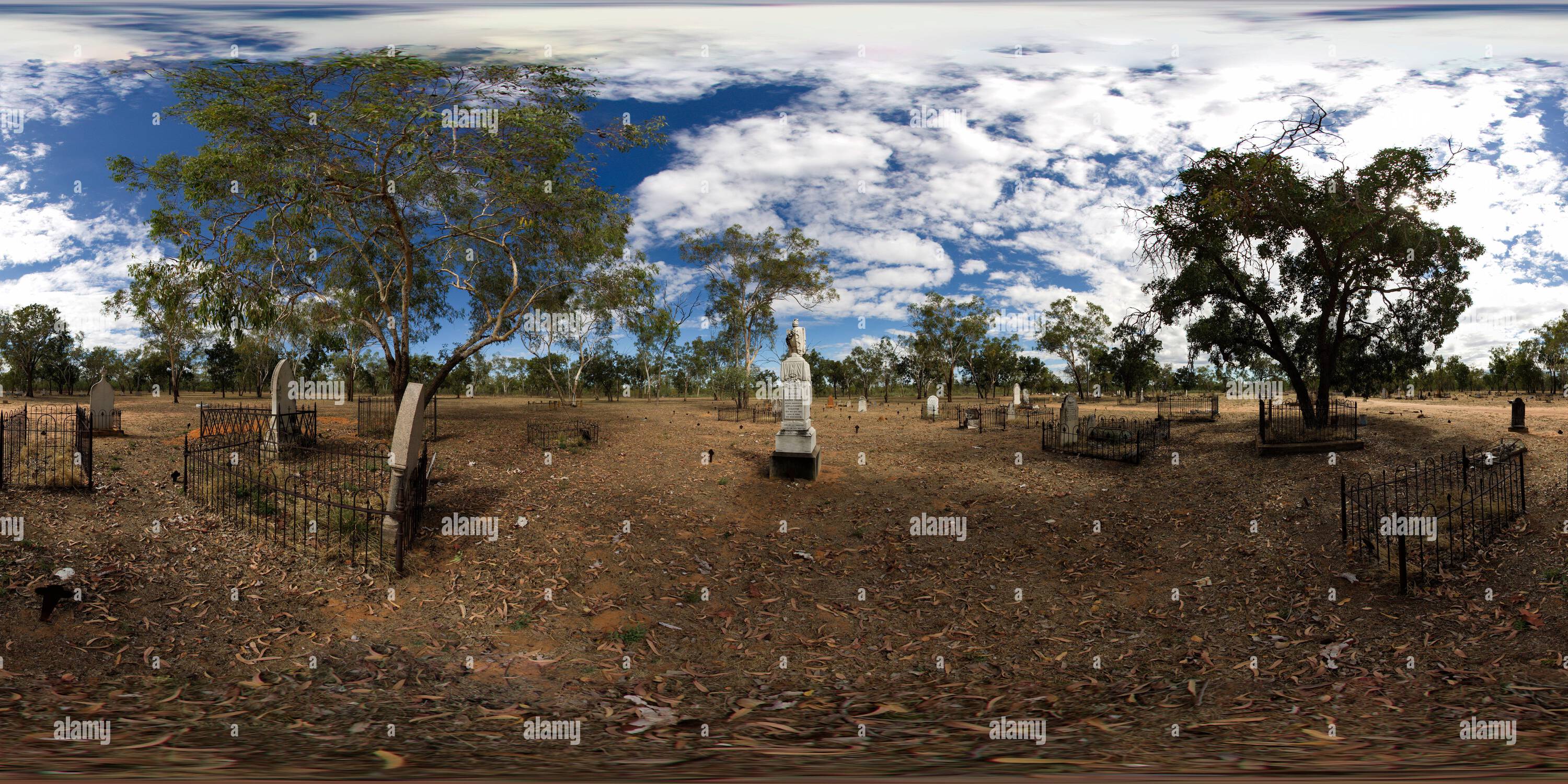 360° view of Cemetery in the outback of Croydon, Queensland, Australia ...