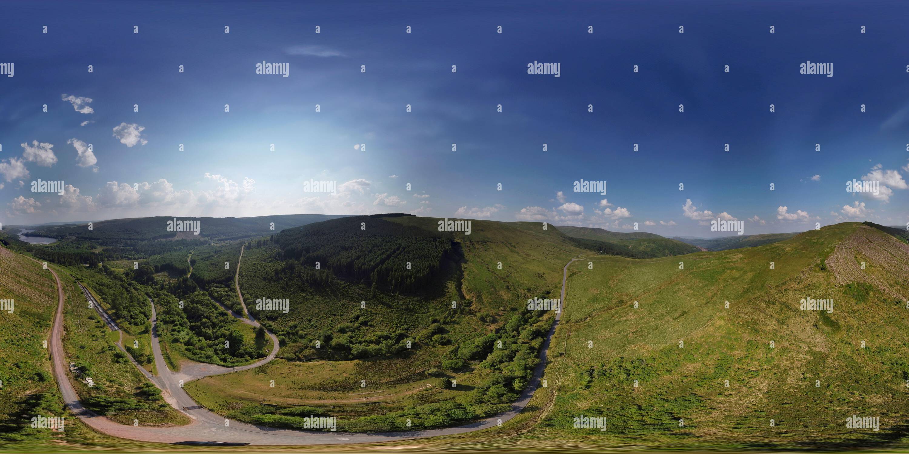 360 degree panoramic view of Torpantau Train Station aerial 360° panorama on the Brecon Mountain Railway, Bannau Brycheiniog, South Wales: Phillip Roberts