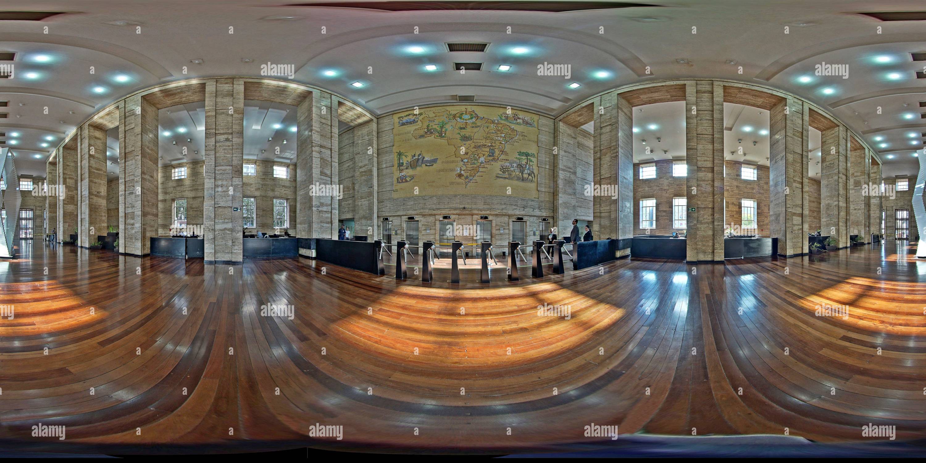 360 degree panoramic view of Sao Paulo City Hall Lobby - SP - Brazil