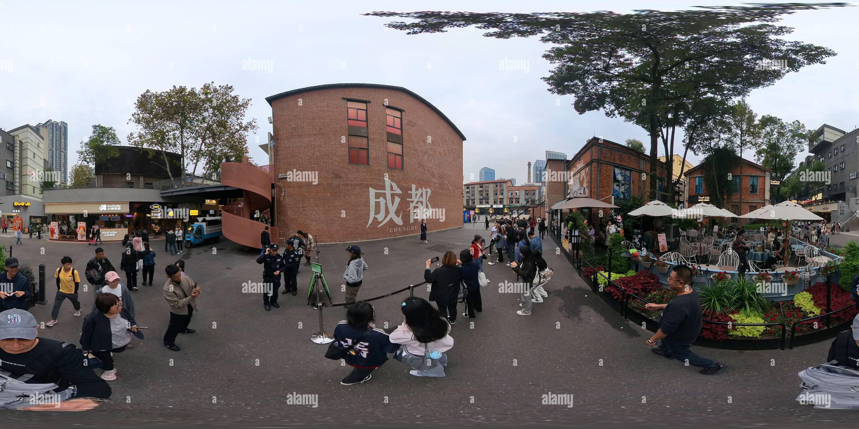 360° view of 360 view of tourists and locals visiting the local ...