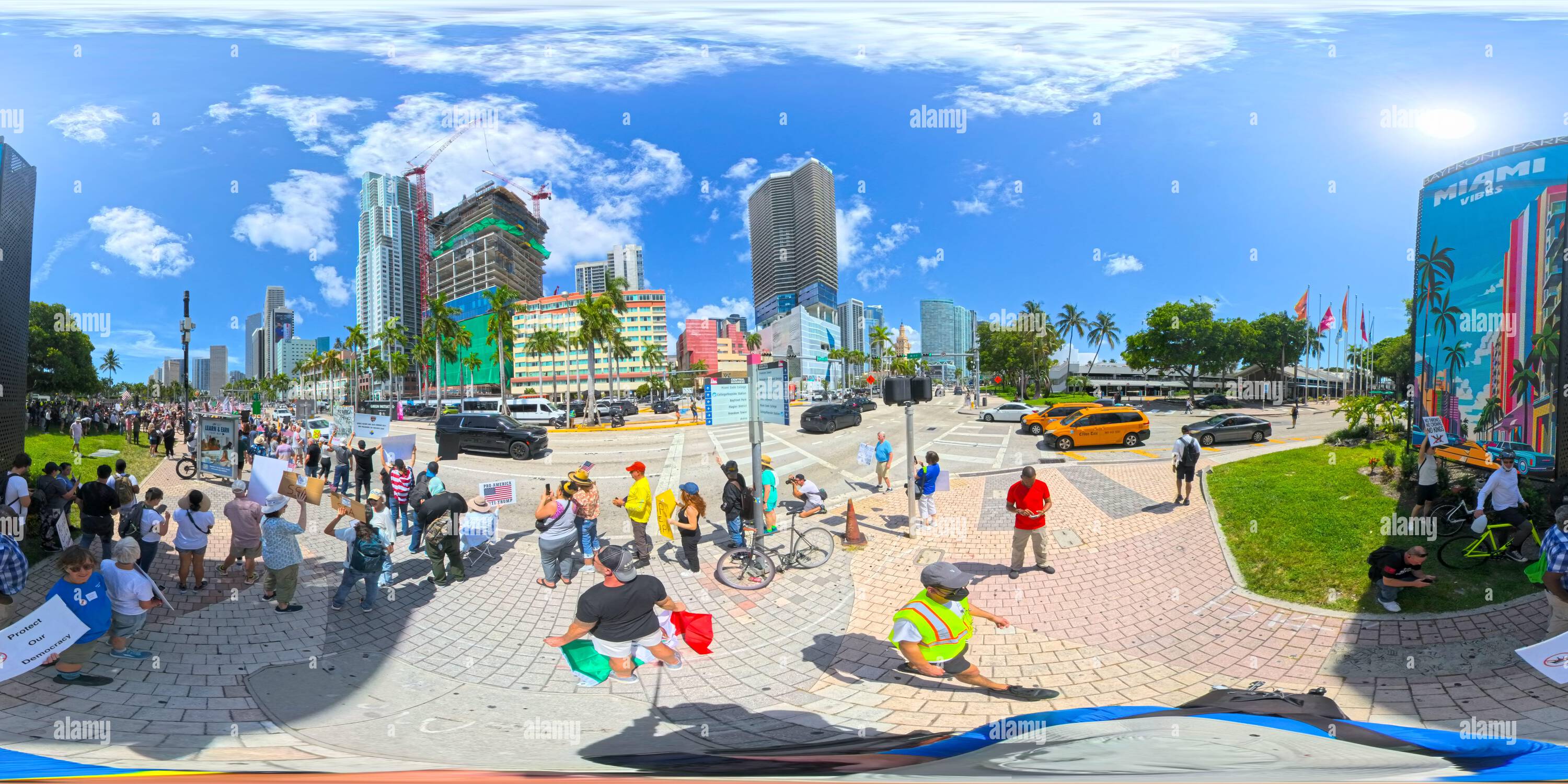360° view of Miami, FL, USA - June 14, 2025: No Kings Protest at ...
