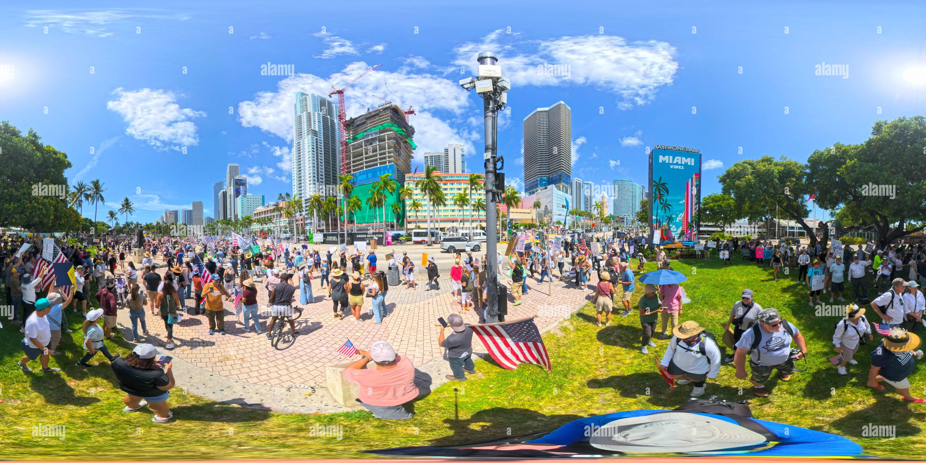 360° view of Miami, FL, USA - June 14, 2025: No Kings Protest at ...