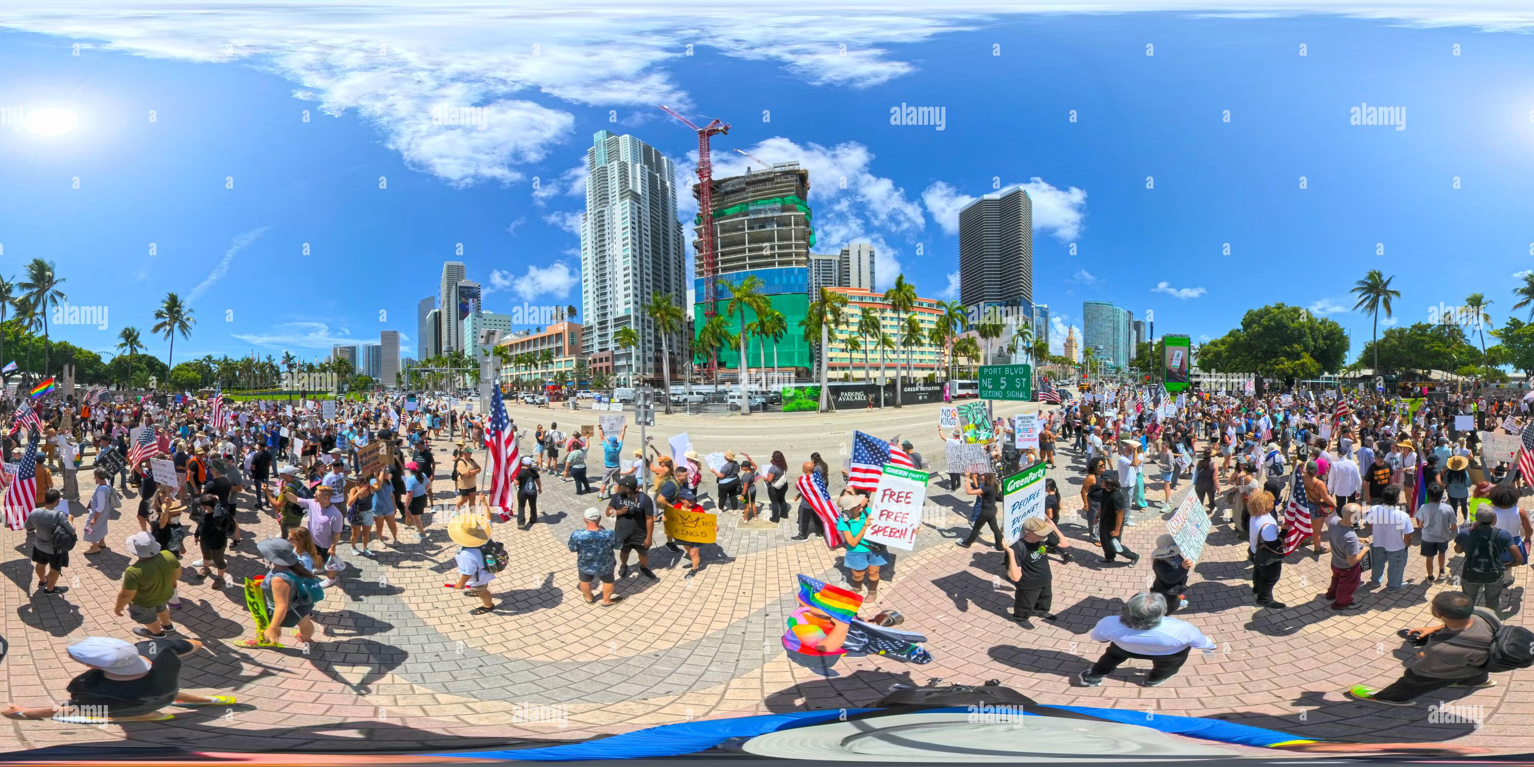 360° view of Miami, FL, USA - June 14, 2025: No Kings Protest at ...