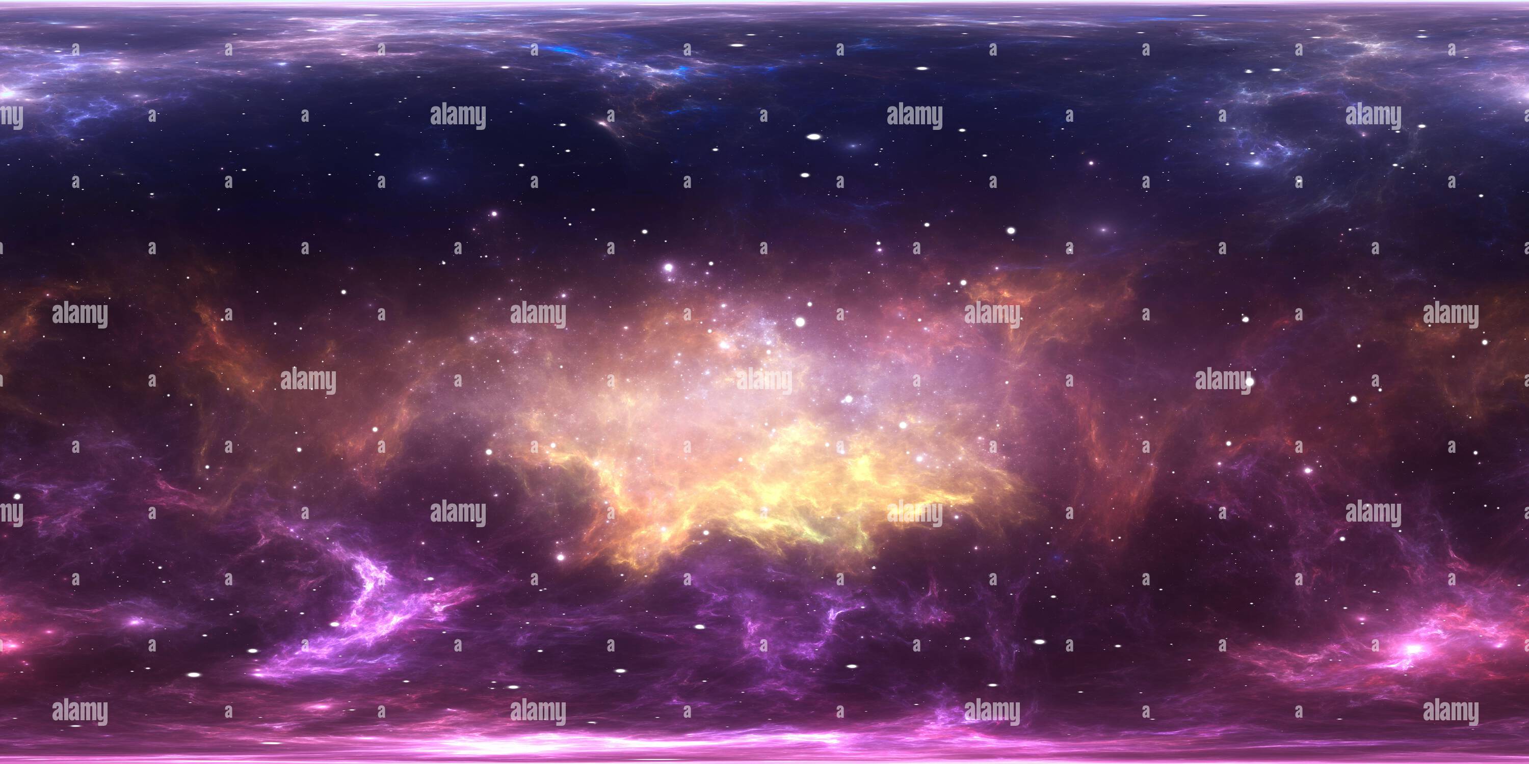 360° view of 360 degree space background with nebula and stars ...