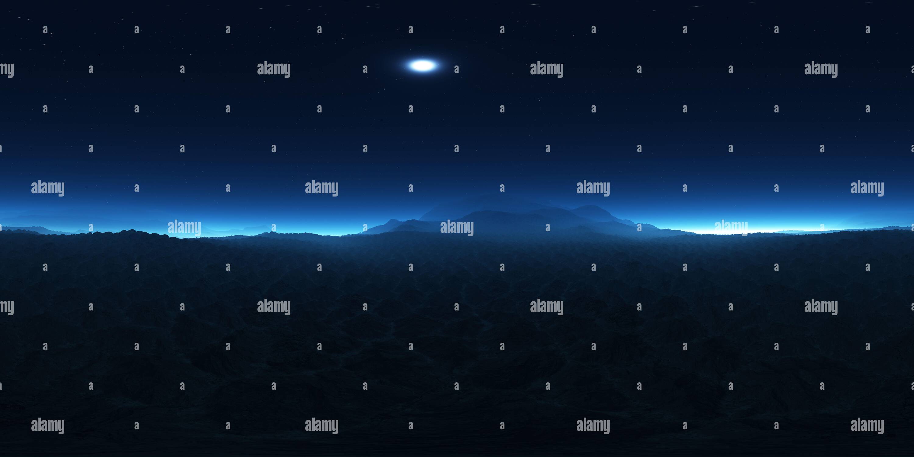 360° view of 360 degree alien planet landscape, equirectangular ...