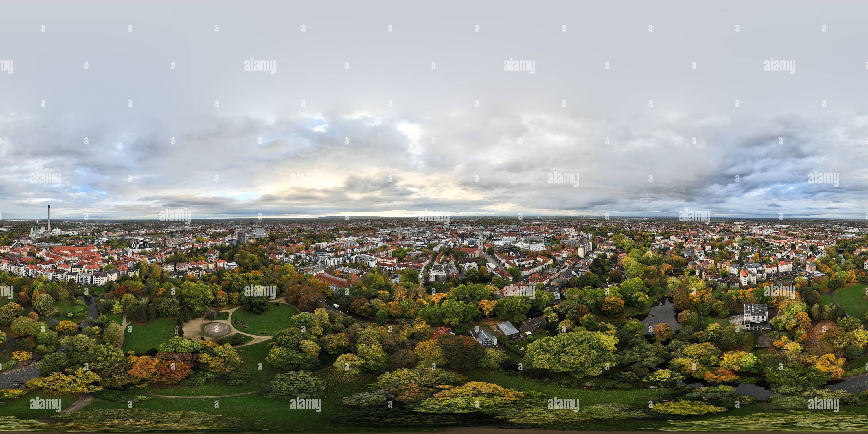 360 degree panoramic view of 360° Foto von Braunschweig - Drohnenaufnahme