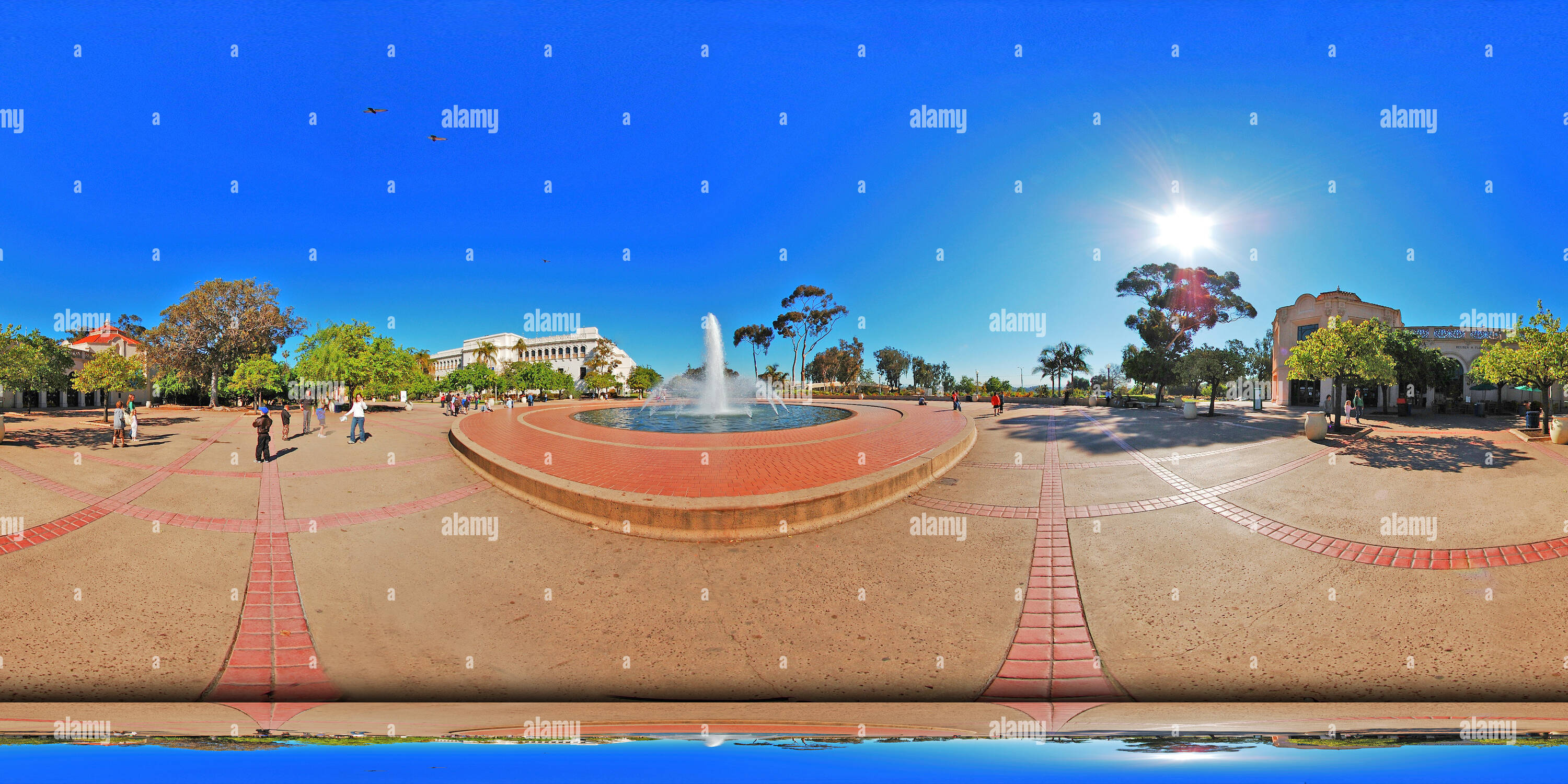 360° view of Balboa Park Main Fountain Reuben H. Fleet Science Center