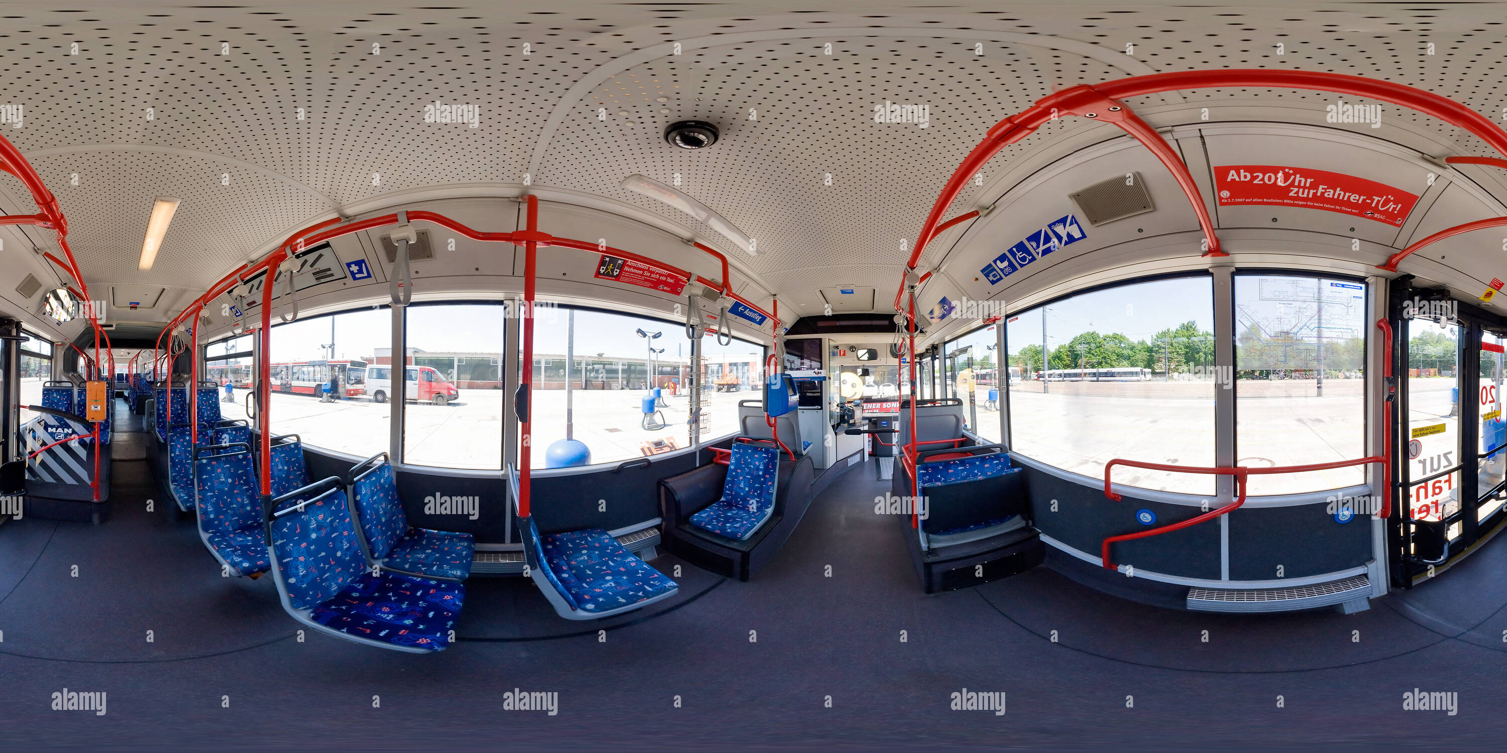 360 degree panoramic view of BSAG MAN Bus