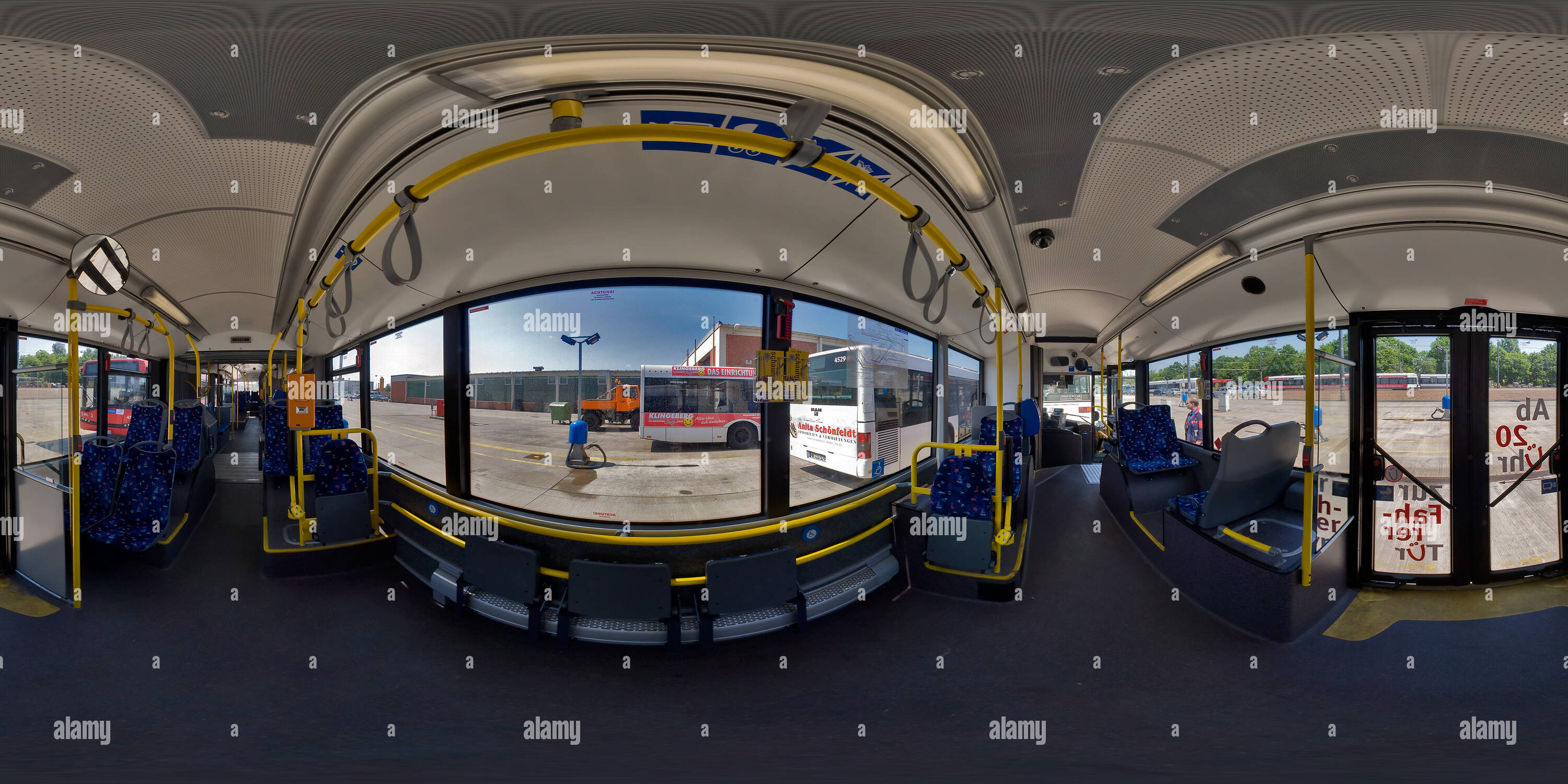360 degree panoramic view of BSAG Solaris Articulated Bus