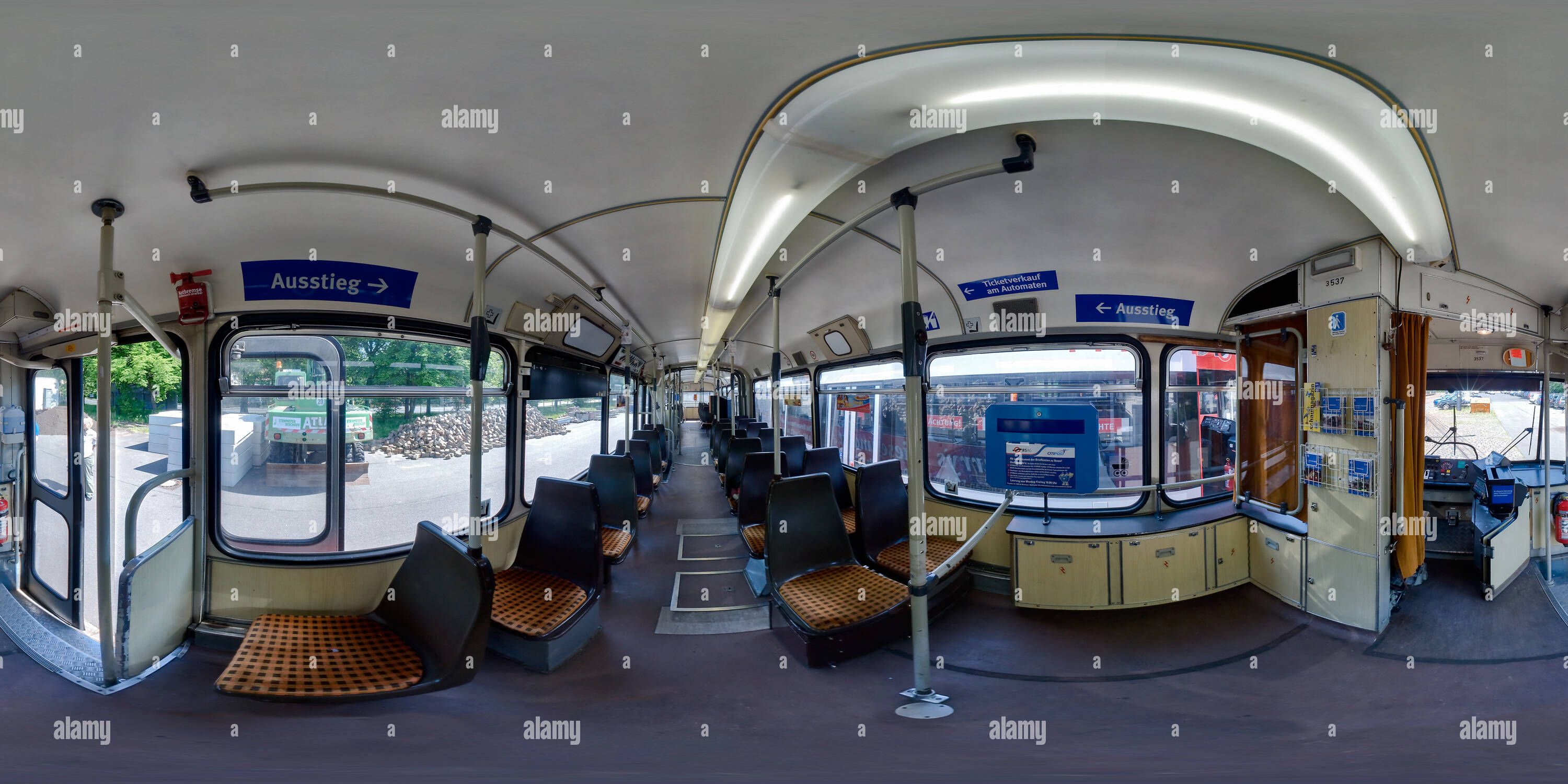 360 degree panoramic view of BSAG Tram GT4