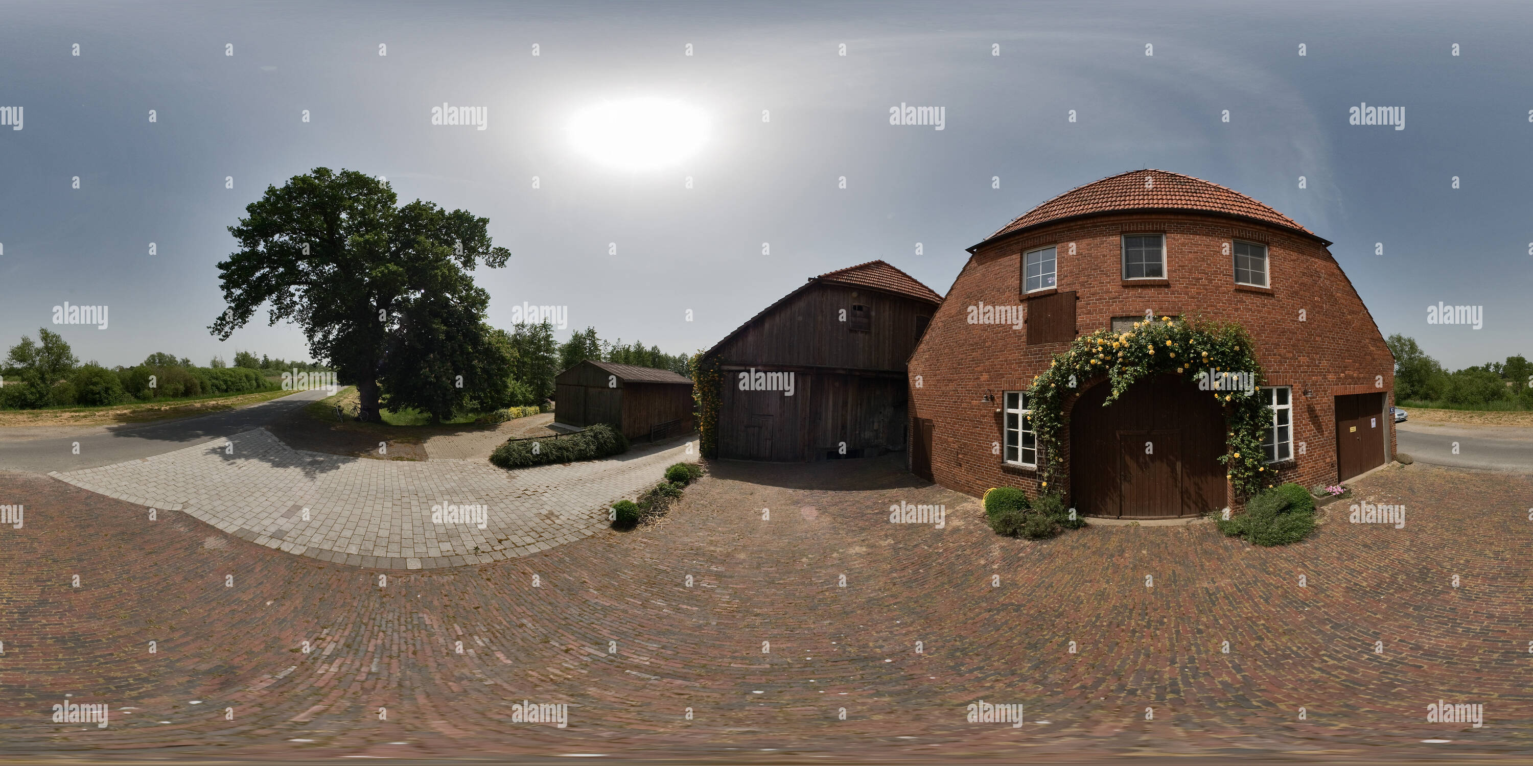 360 degree panoramic view of Blockland Wuemme Deich