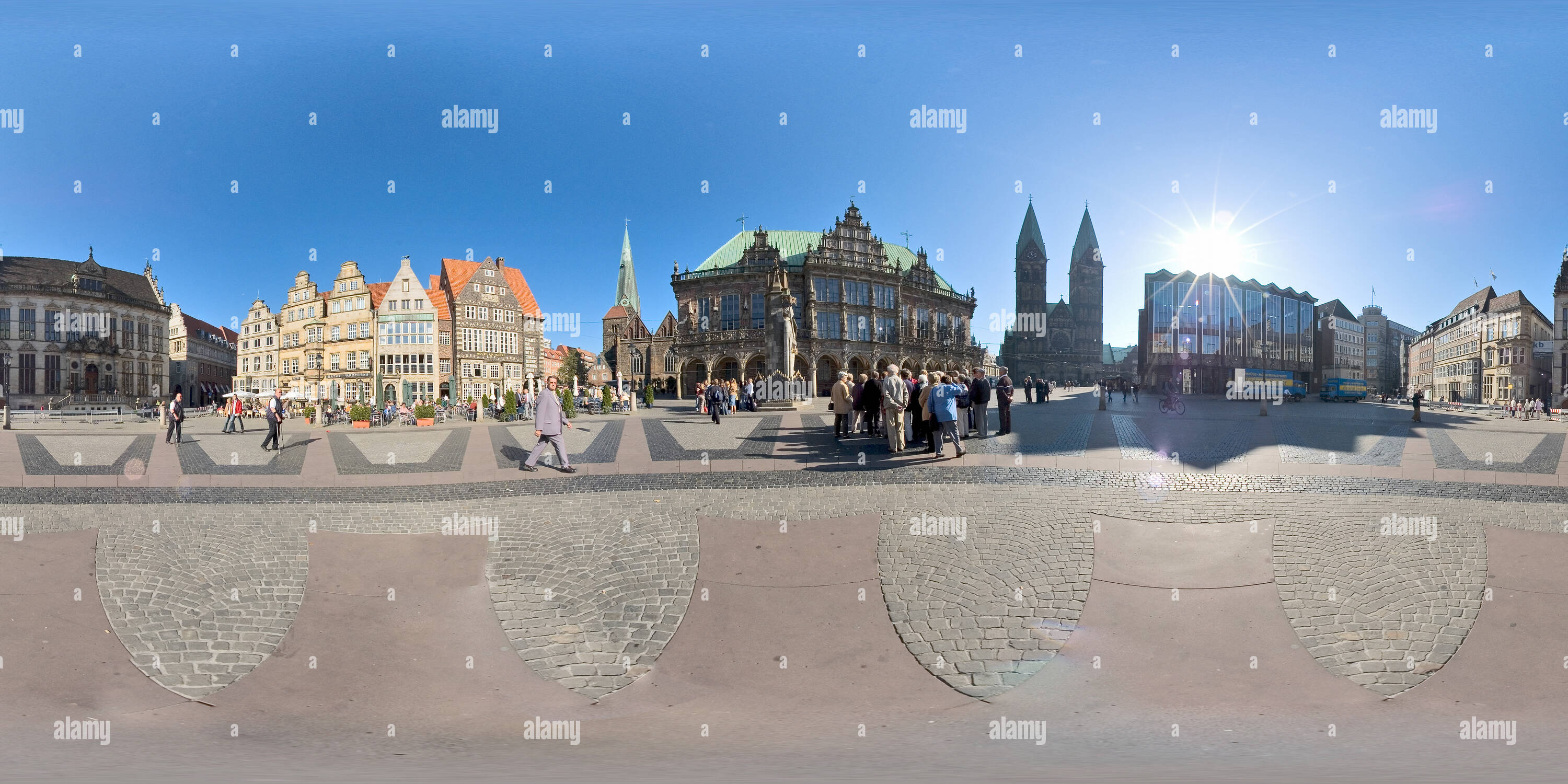 360 degree panoramic view of Bremen Market Square