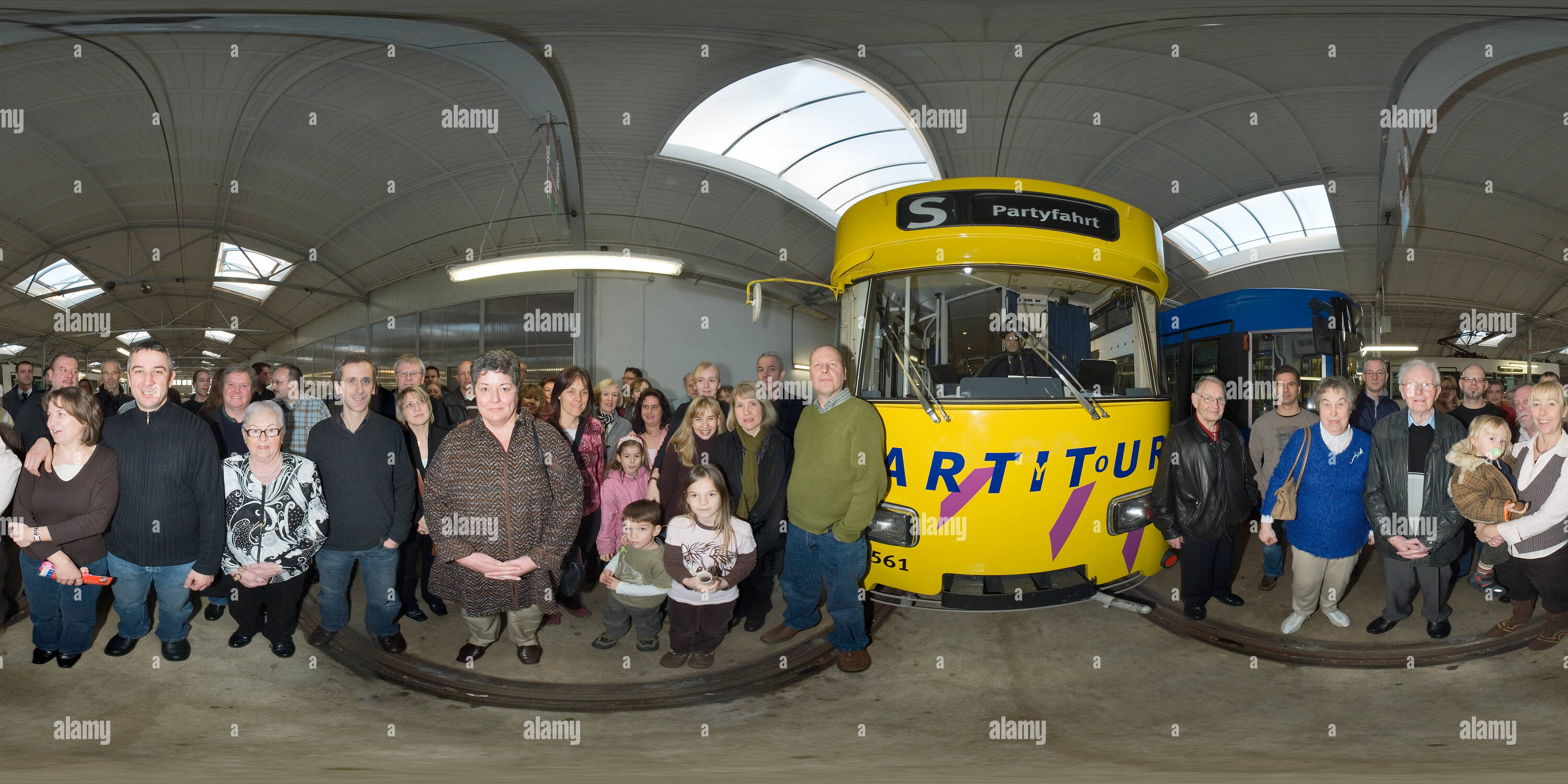 360 degree panoramic view of Party Tram of BSAG ( Tram Company of Bremen)