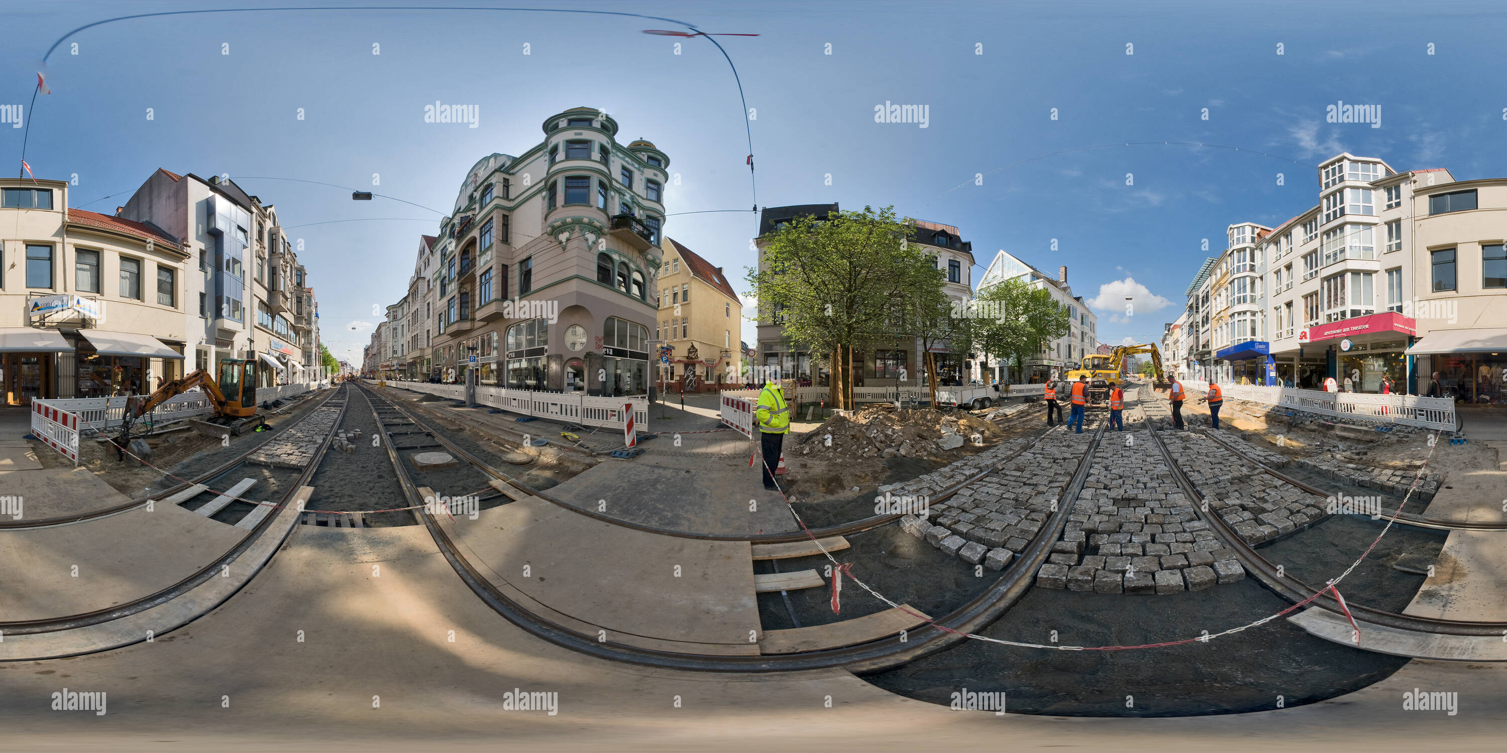 360 degree panoramic view of BSAG Track Renovation for Tram Line 2 and 3