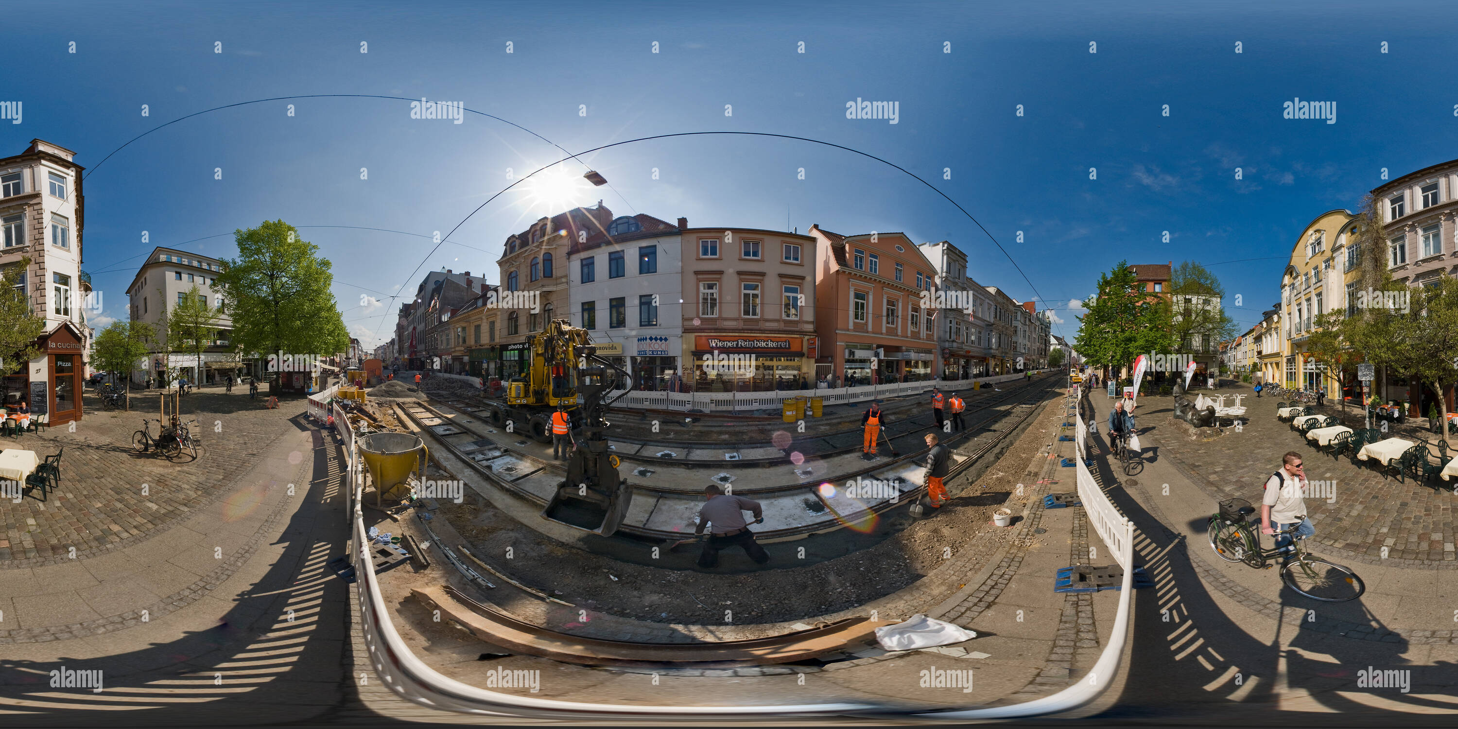 360 degree panoramic view of BSAG Track Renovation for Tram Line 2 and 3 Ostertorsteinweg