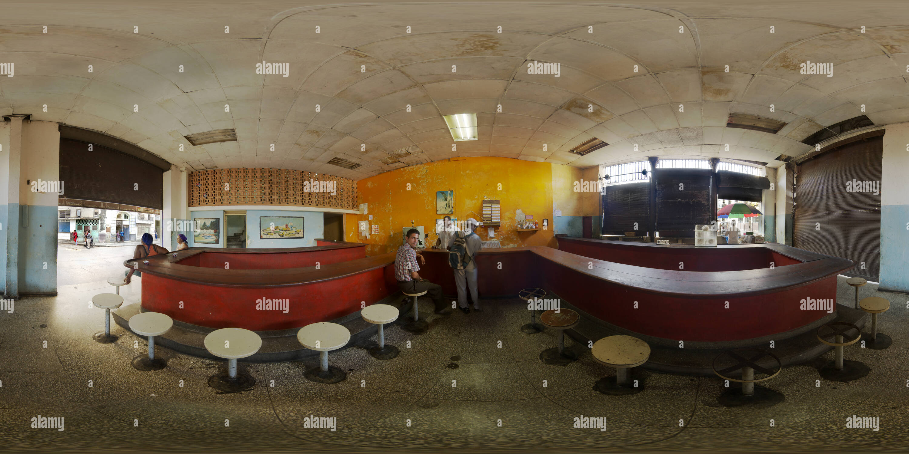 360° view of a Corner Cafe Alamy