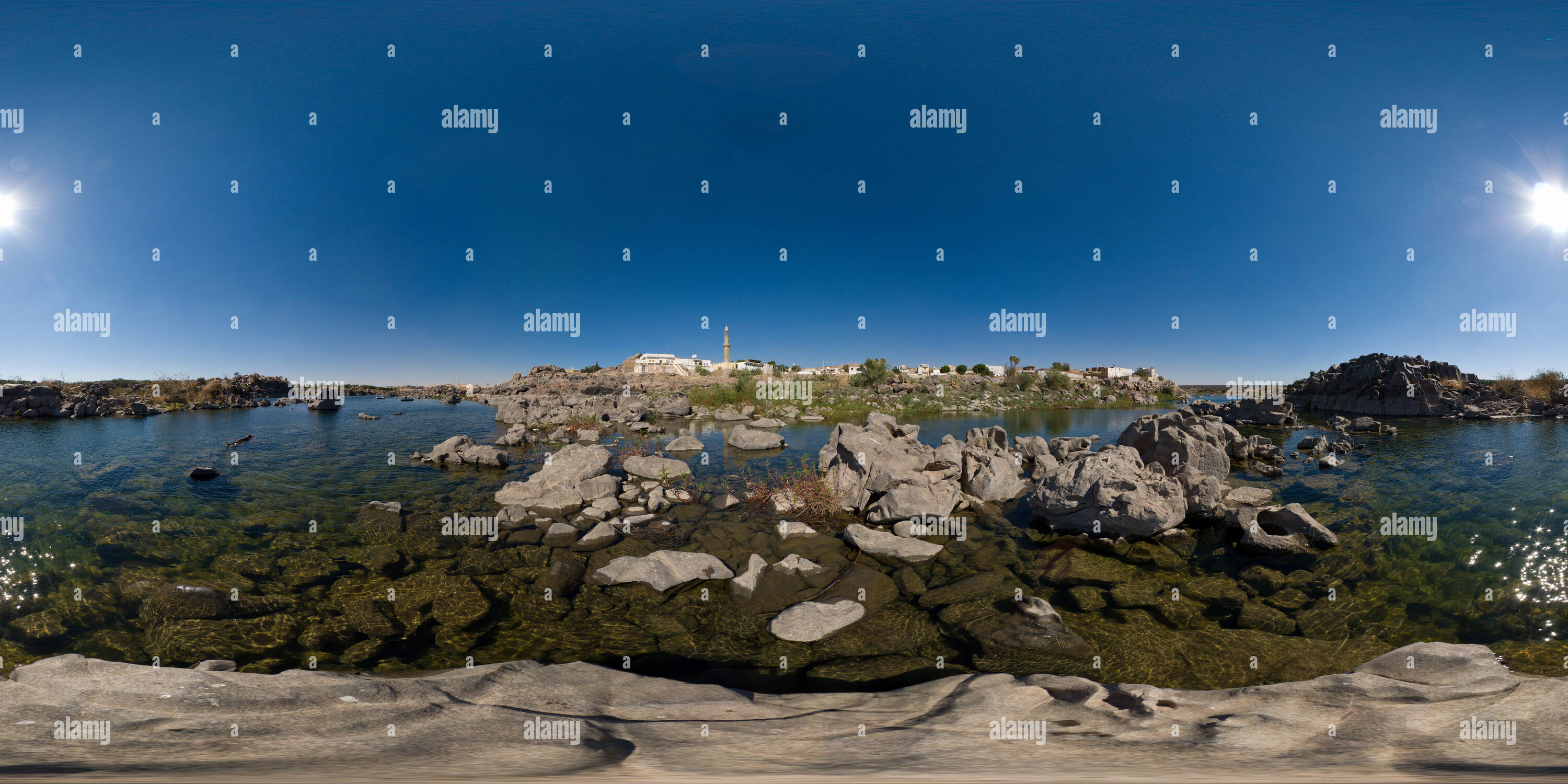 360° view of Nile near Nubian village - Alamy