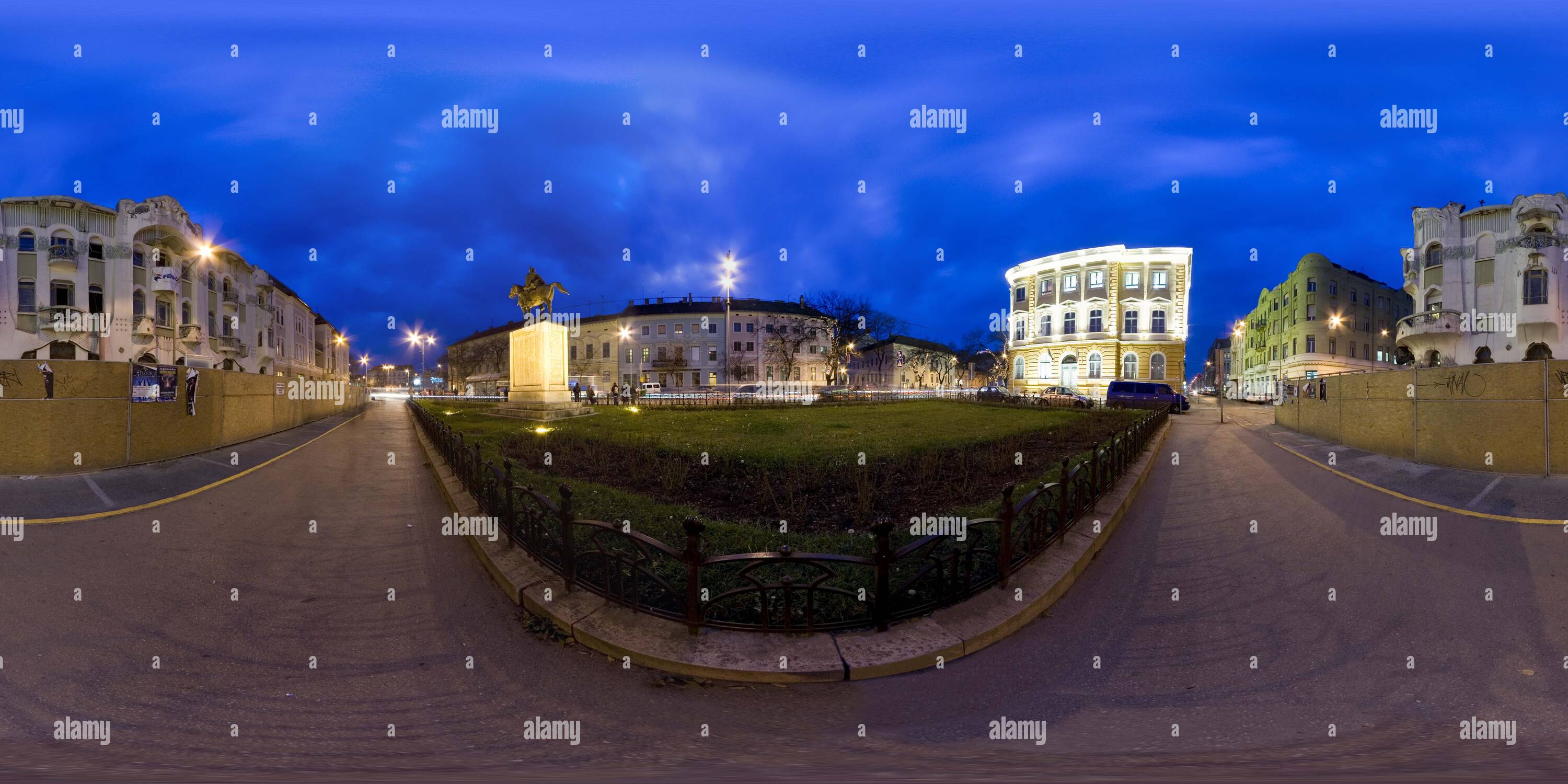360 degree panoramic view of REOK Palace's renovation at night
