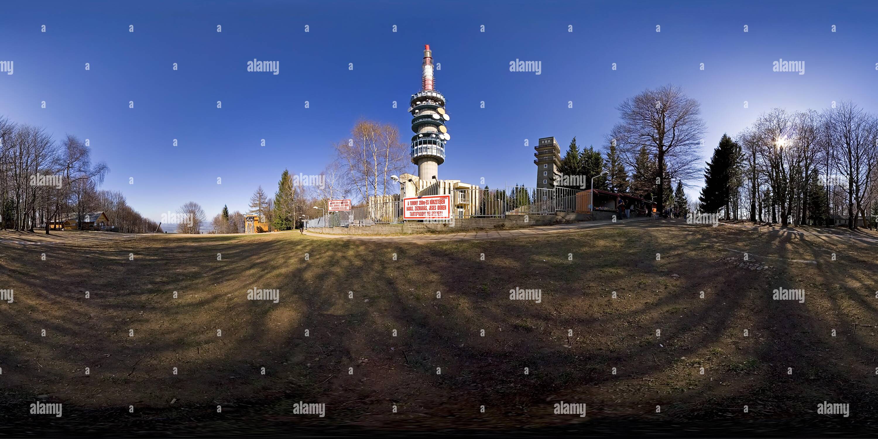 360 degree panoramic view of Television-broadcasting tower