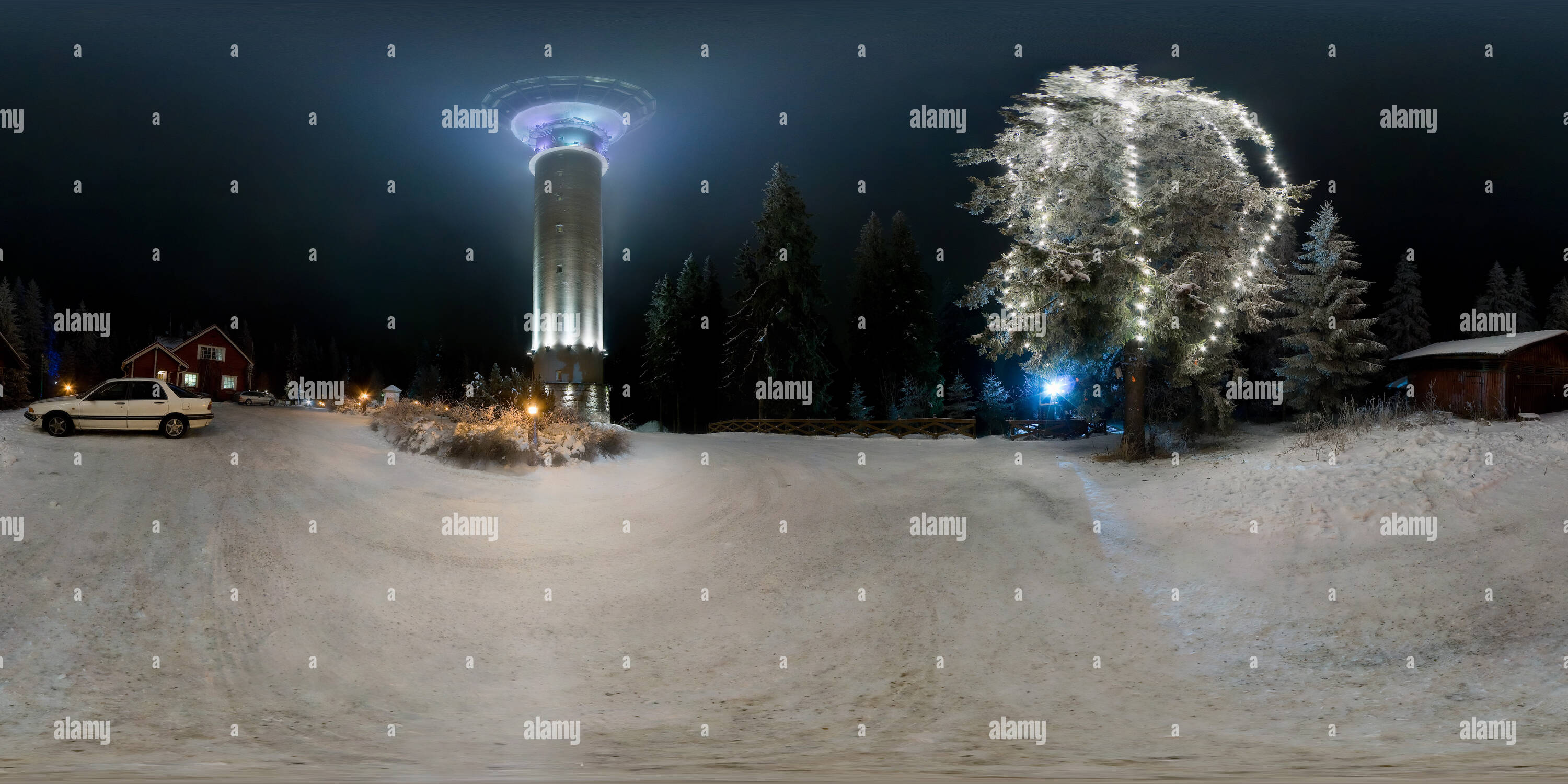 360° view of Observation tower at the Puijo Hill - Alamy