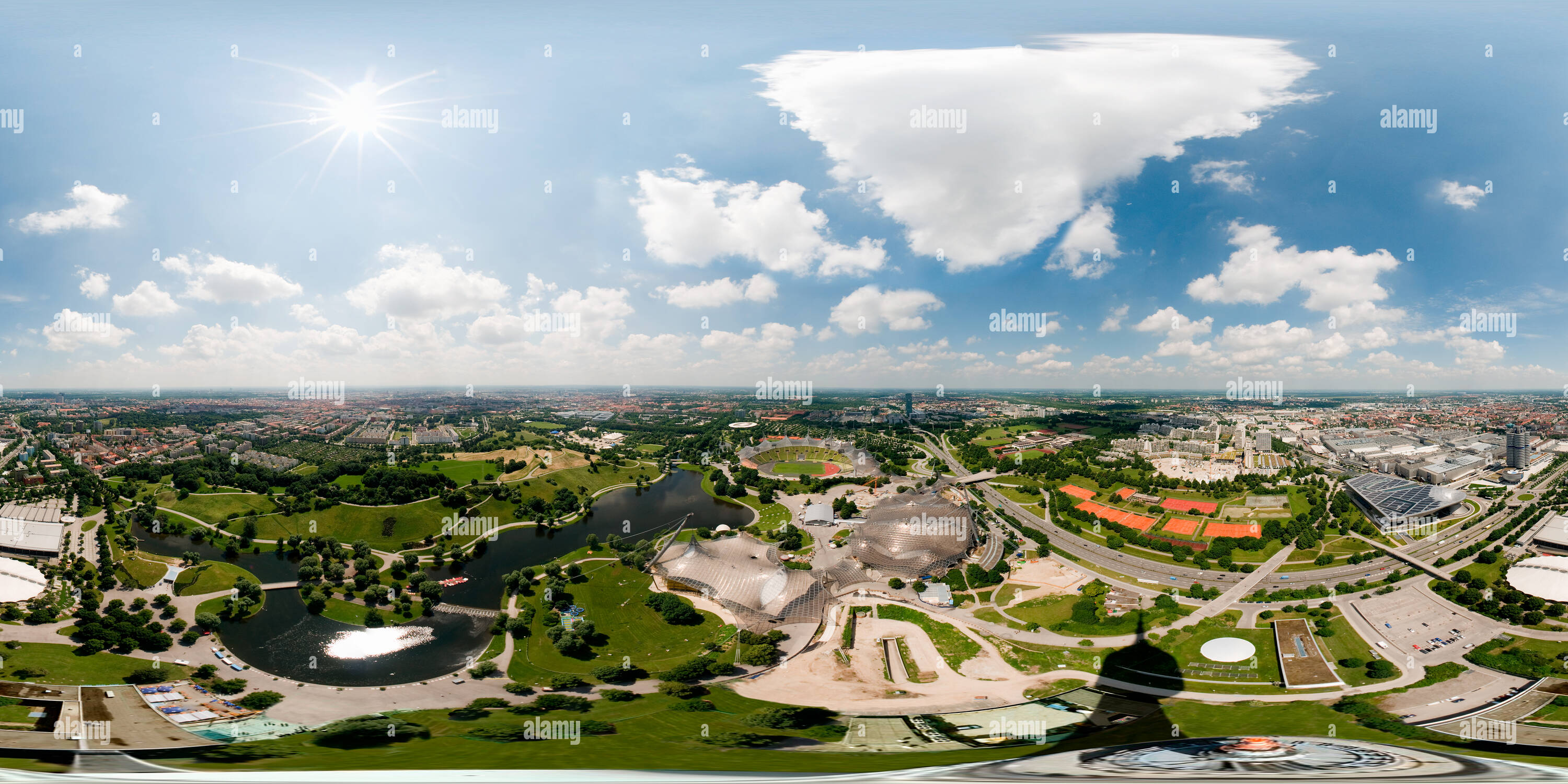 360 degree panoramic view of Olympiapark 2008 Olympiaturm