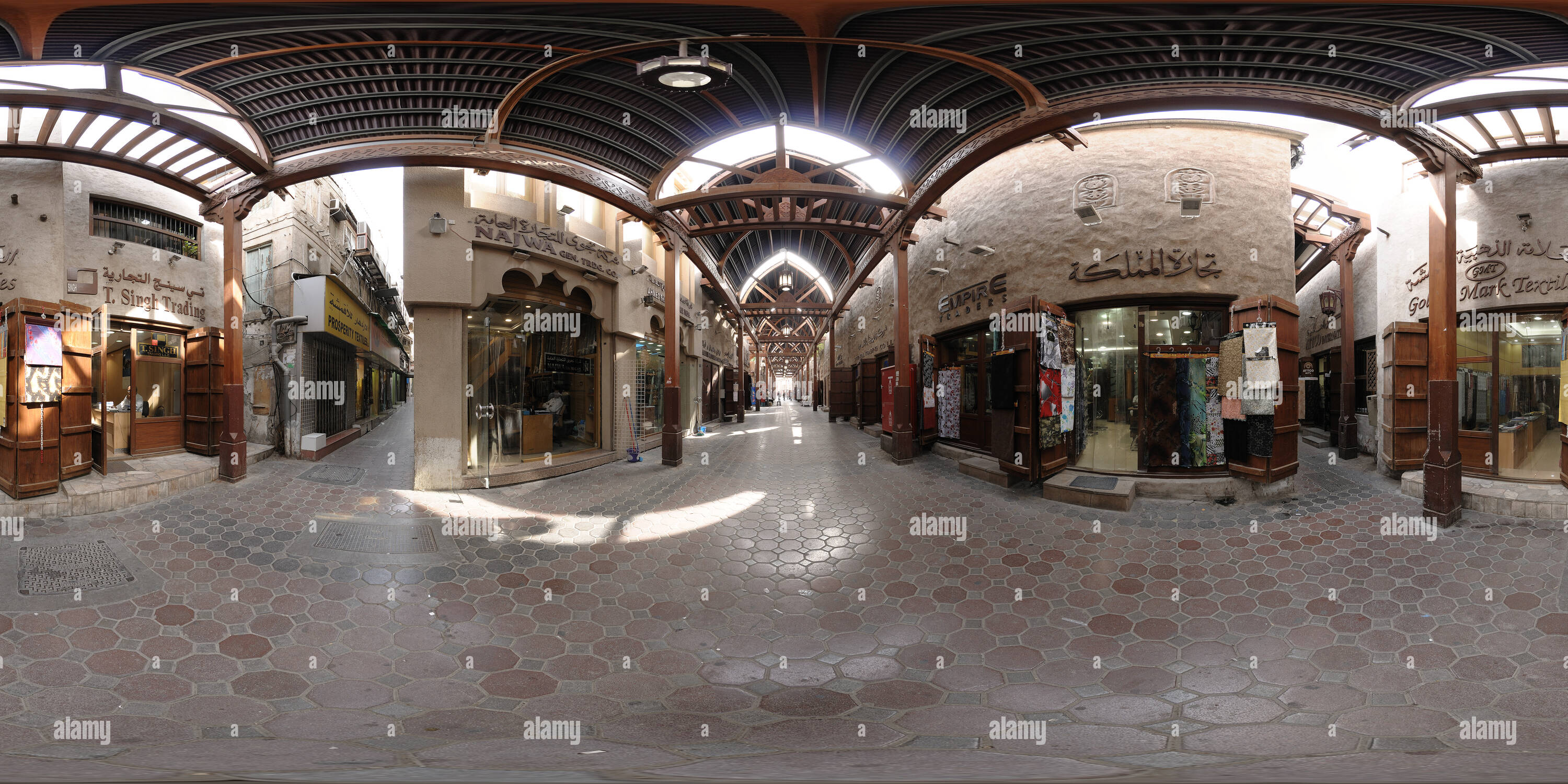 360° view of Old Souk in Bur Dubai, Dubai, UAE Alamy