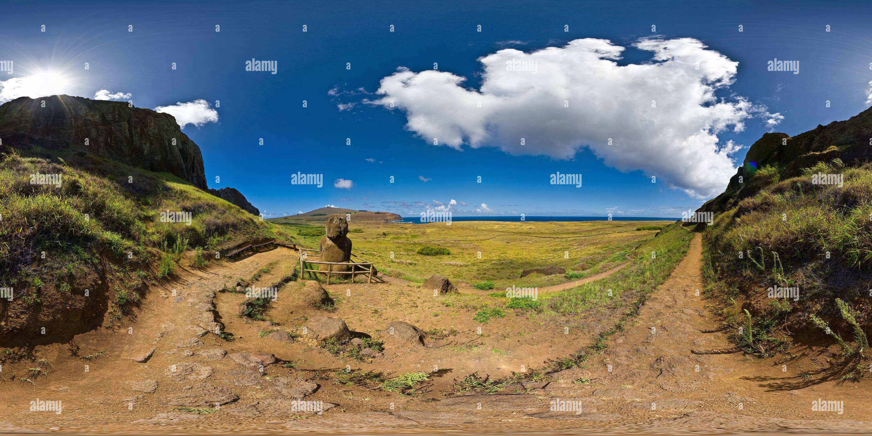 360° view of Rano Raraku (External Slope 06 of 13 - Alamy