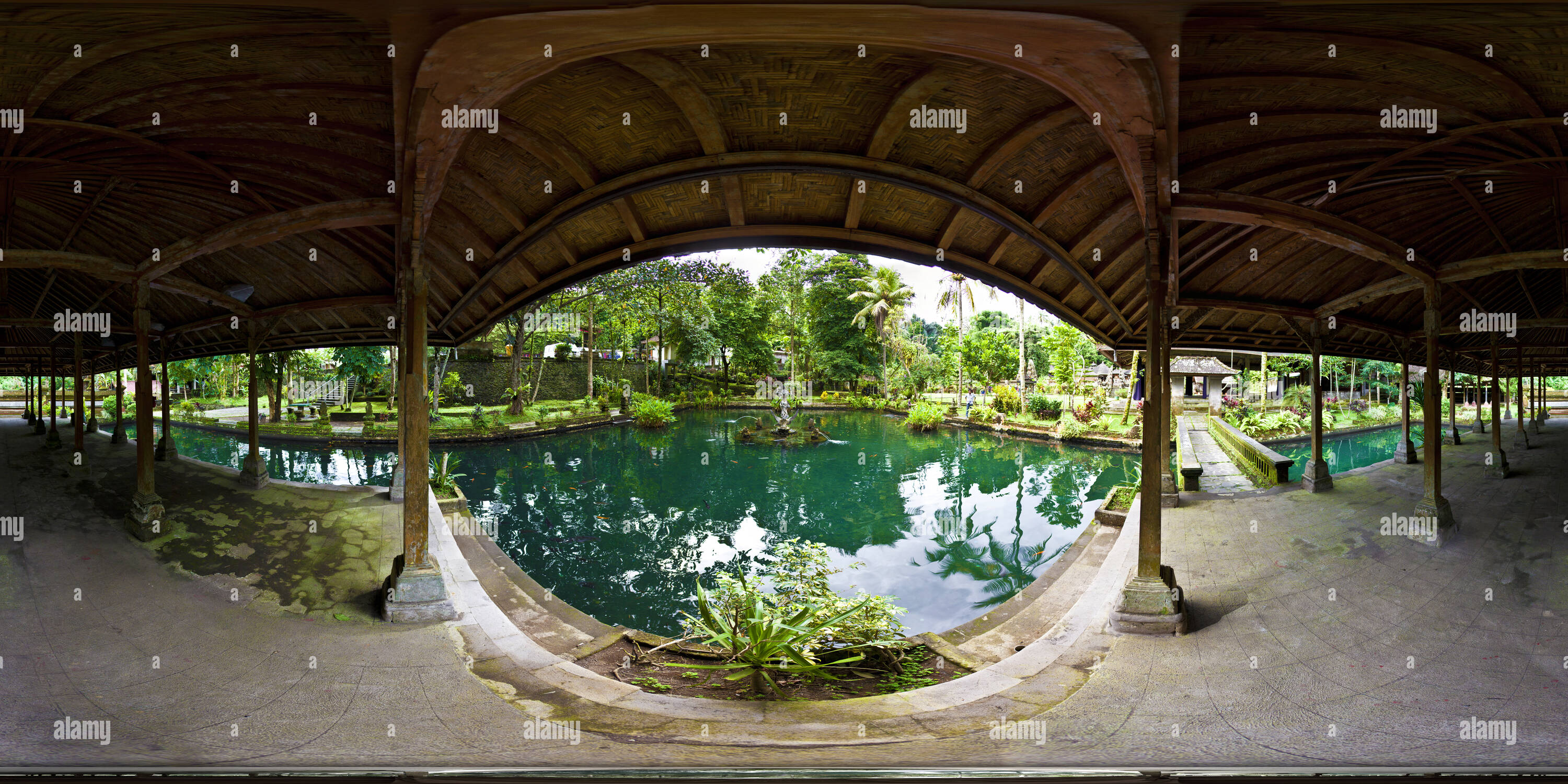 360 degree panoramic view of Pura Gunung Kawi Pond