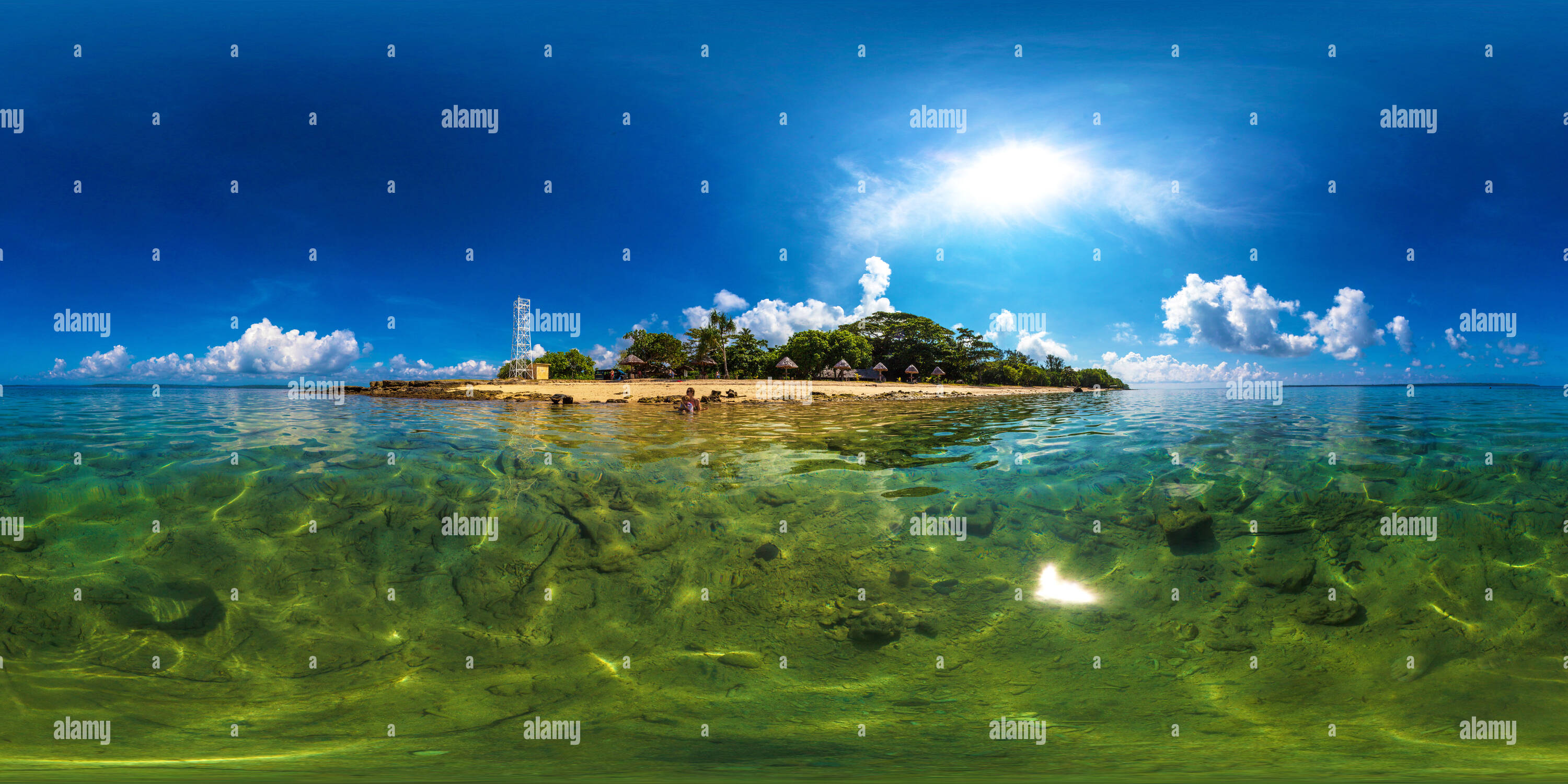 360 degree panoramic view of Espiritu Santo : Snorkelling Paradise at Million Dollar Point