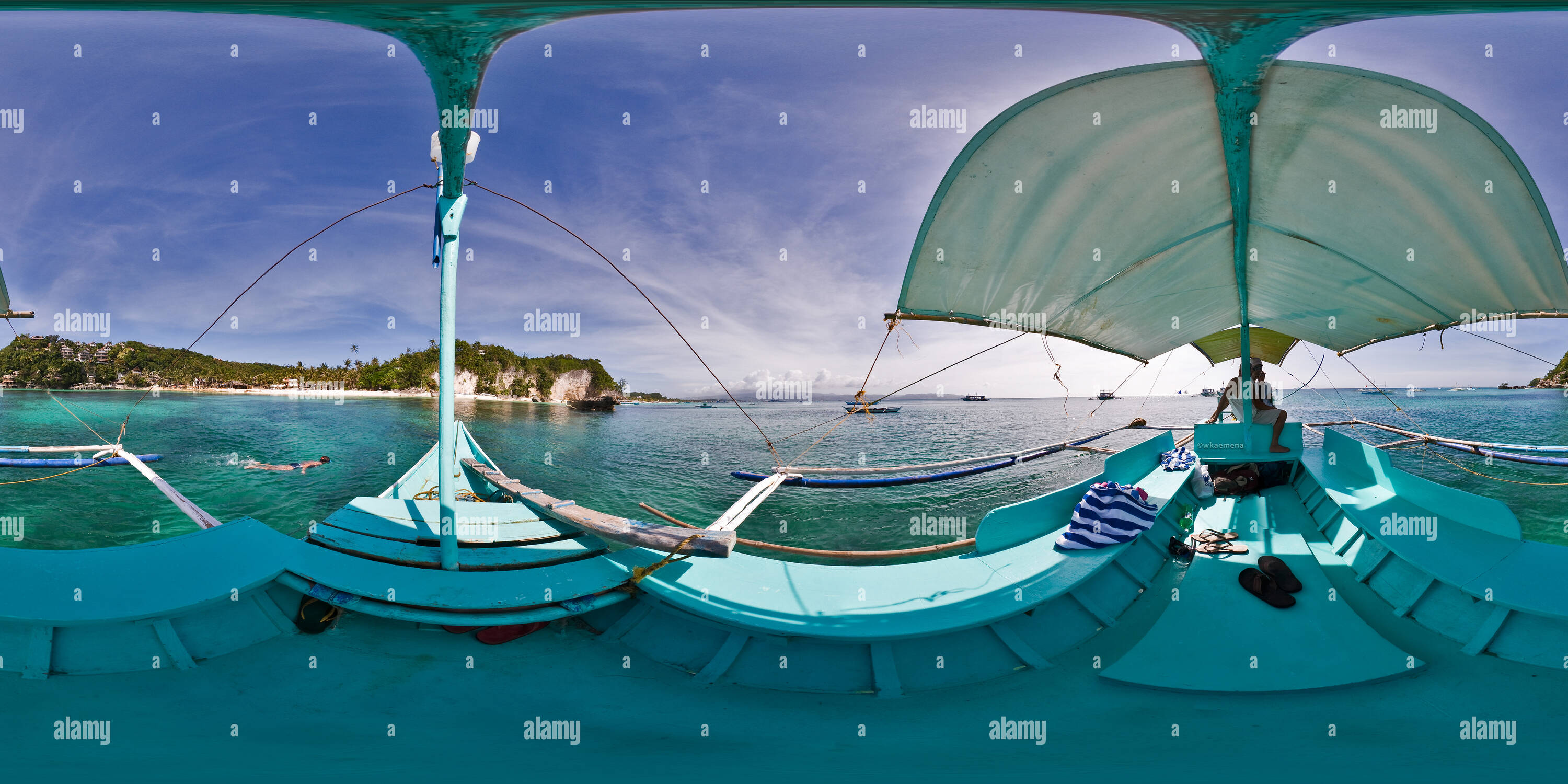 360 degree panoramic view of Outrigger Boat (Bangka)